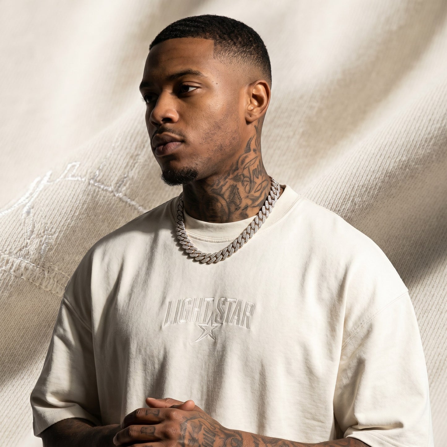 Heavyweight LS Capsule Tee Bone White detail