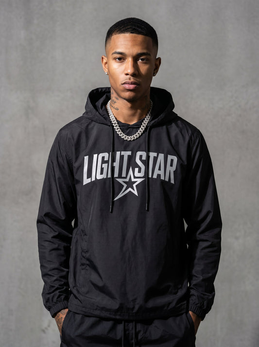 Reflective Logo Tech Hoodie — Light Star Vintage Black