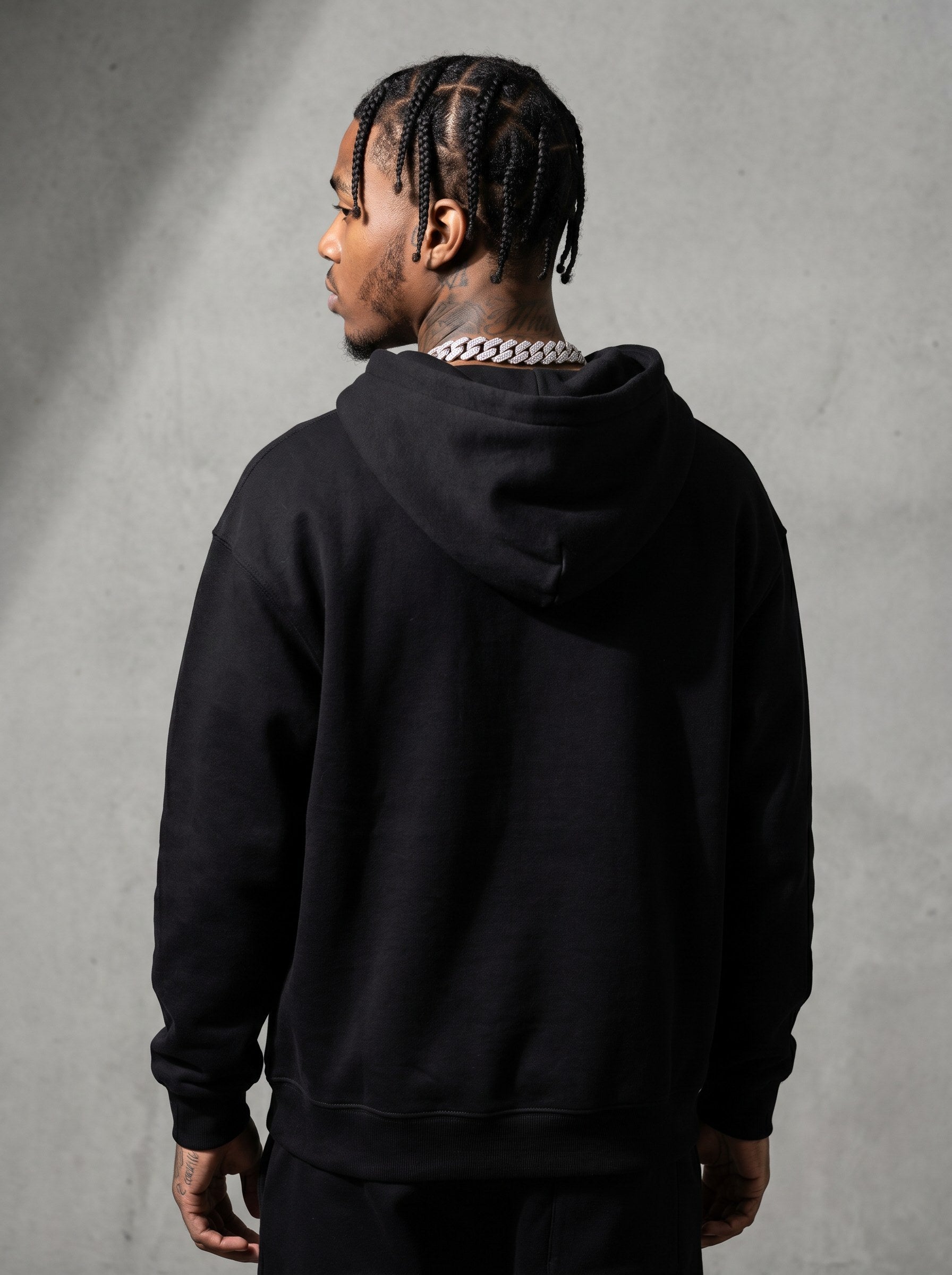 Sweat Fleece Pullover Hoodie — Light Star Jet Black back