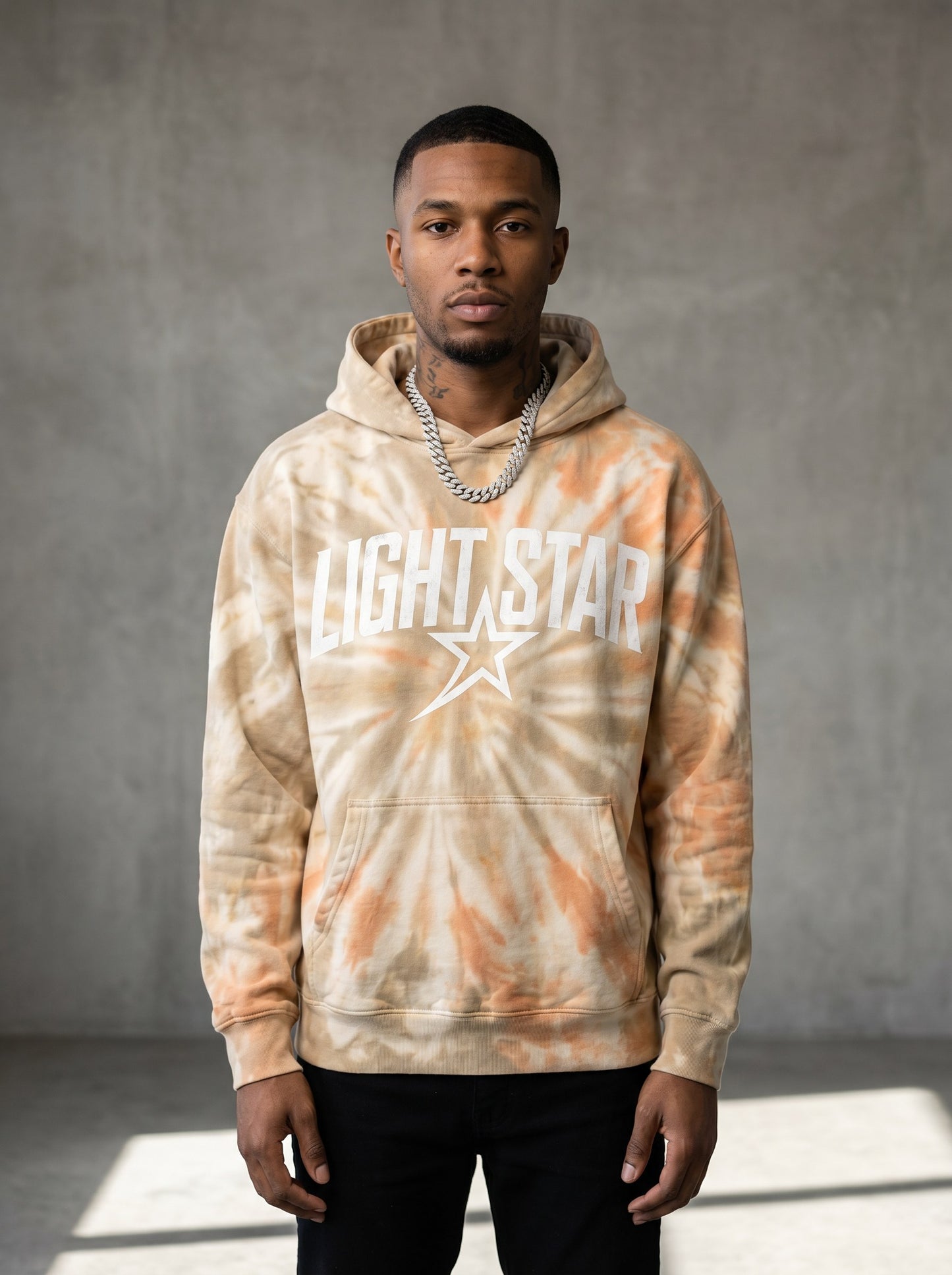 Tie-Dye Star Hoodie — Light Star Desert Sand