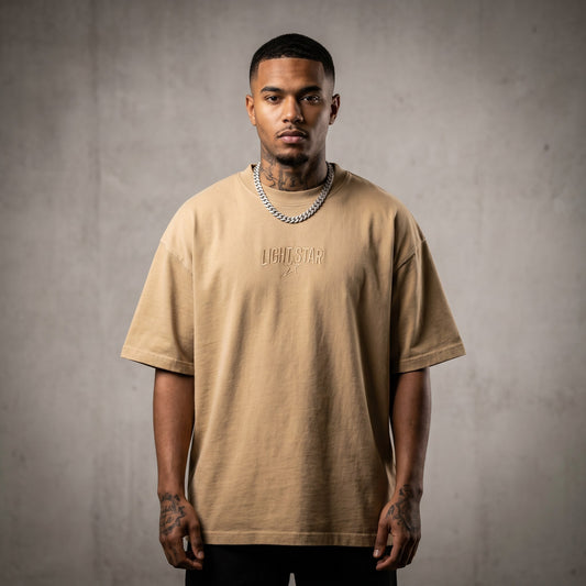 Athletic Oversized Tee Desert Sand front