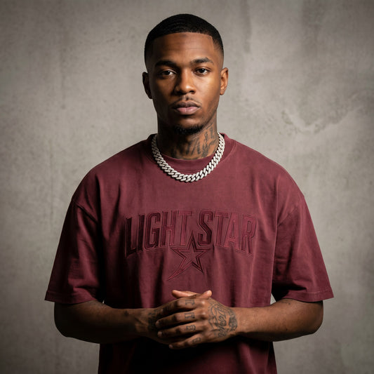 Boxy Cropped Heavy Tee Washed Burgundy front