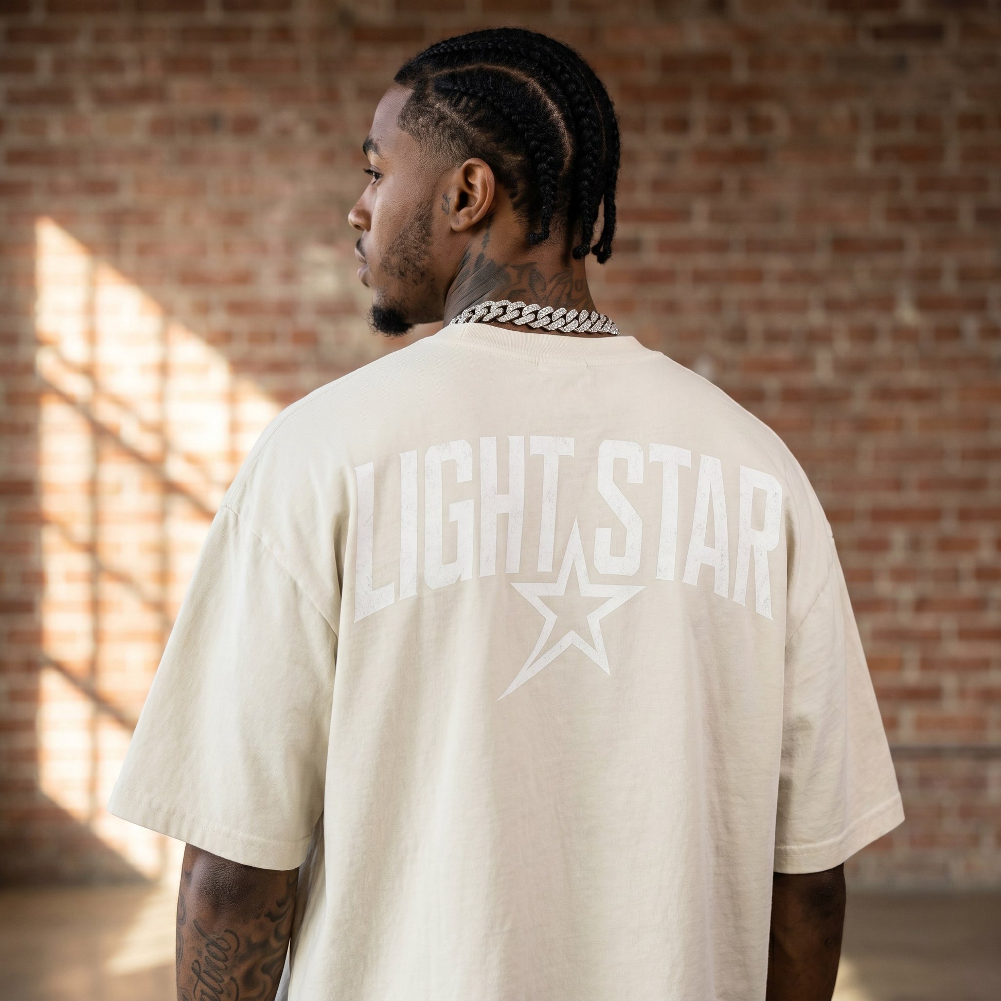 Burnout Oversized Tee Bone White back