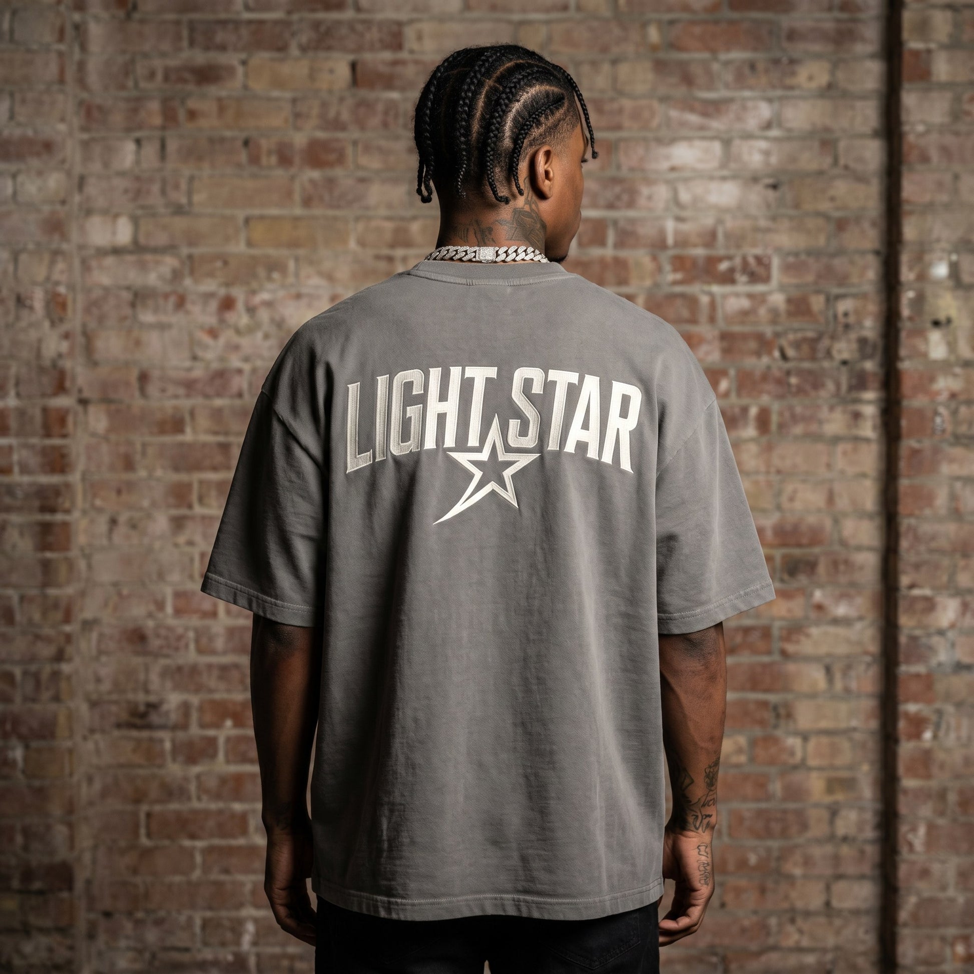 Burnout Oversized Tee Cement Grey back