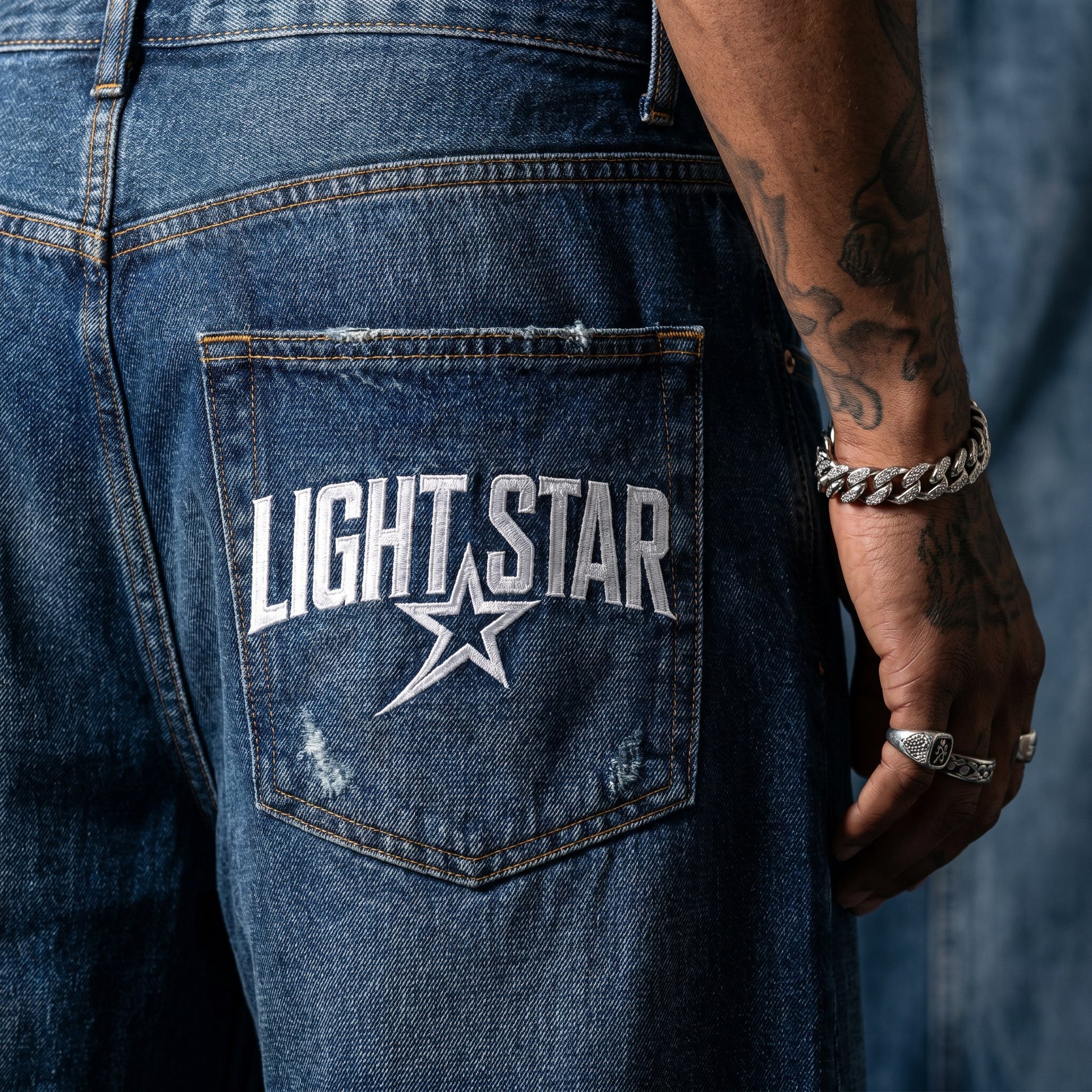 Carpenter Jean Raw Indigo detail