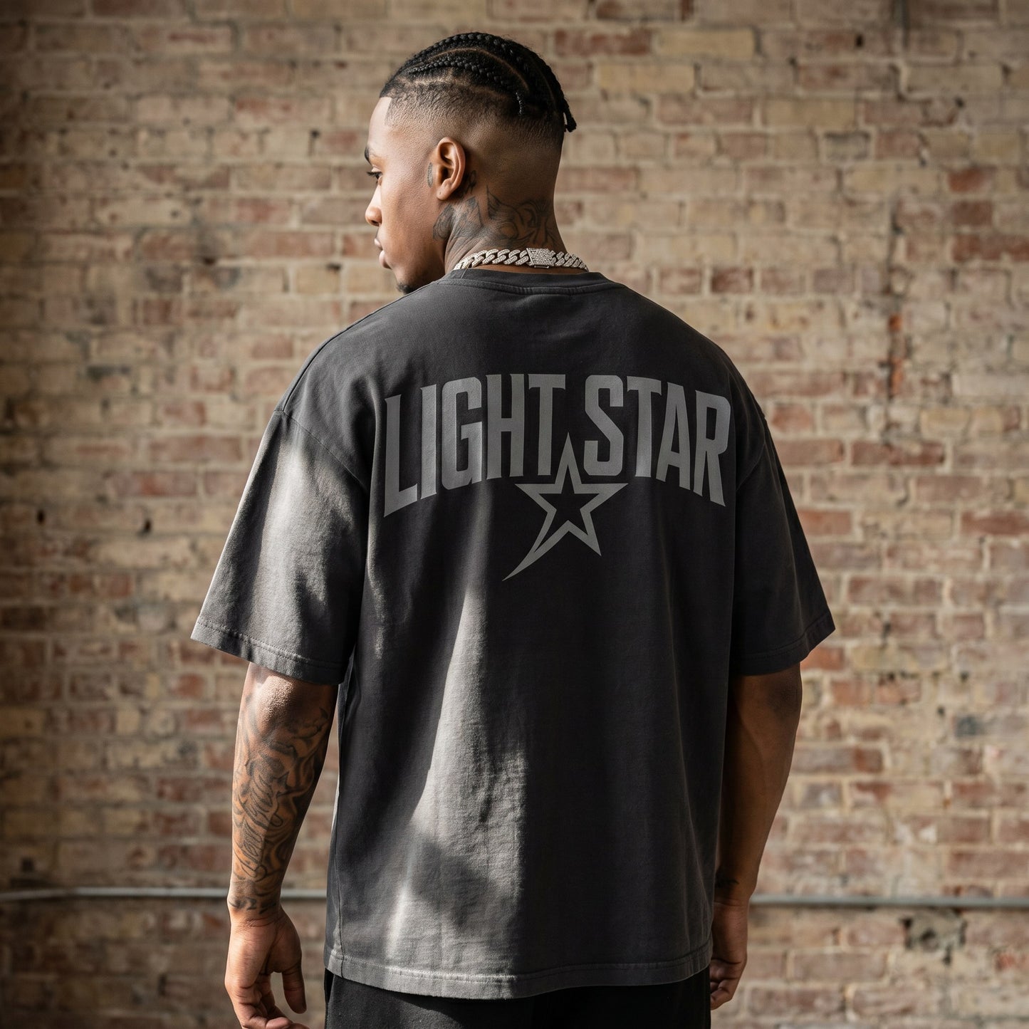 Crew Box Heavy Tee Charcoal back