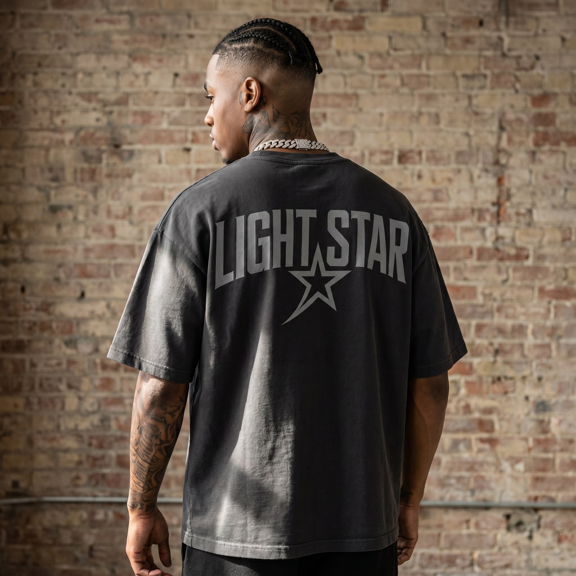 Crew Box Heavy Tee Charcoal back