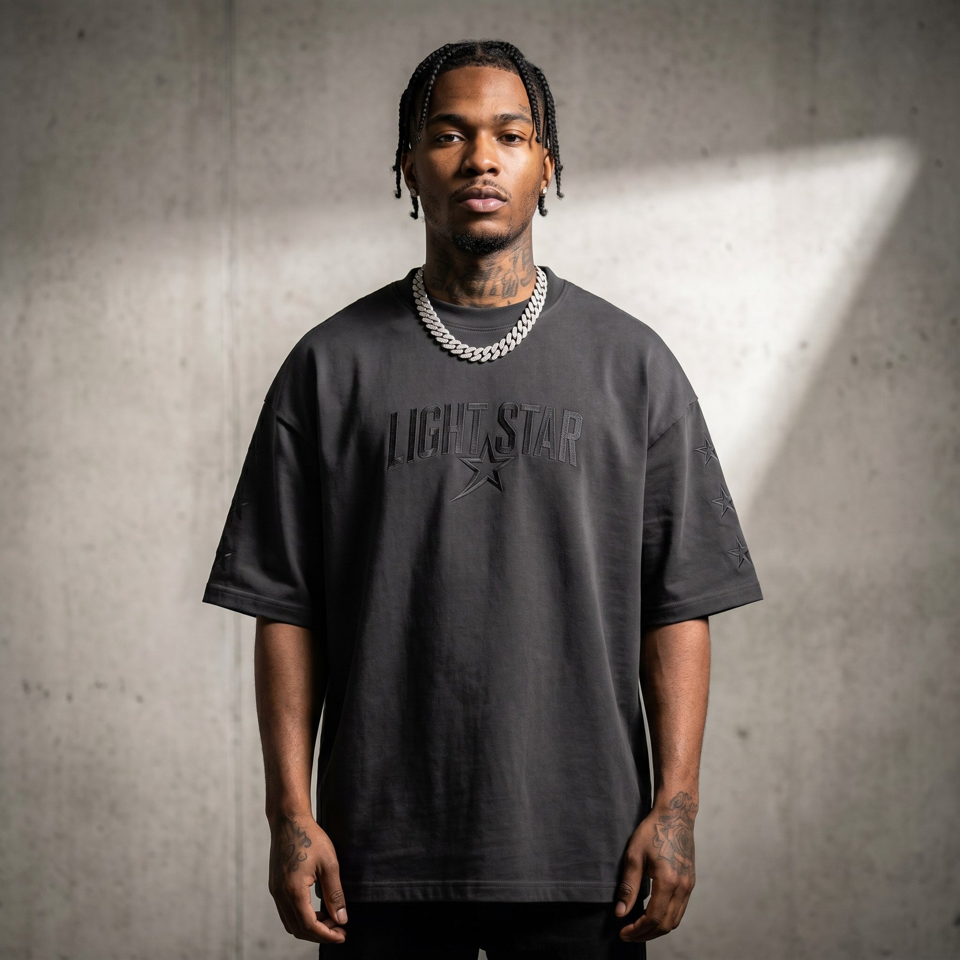 Crew Box Heavy Tee Charcoal front