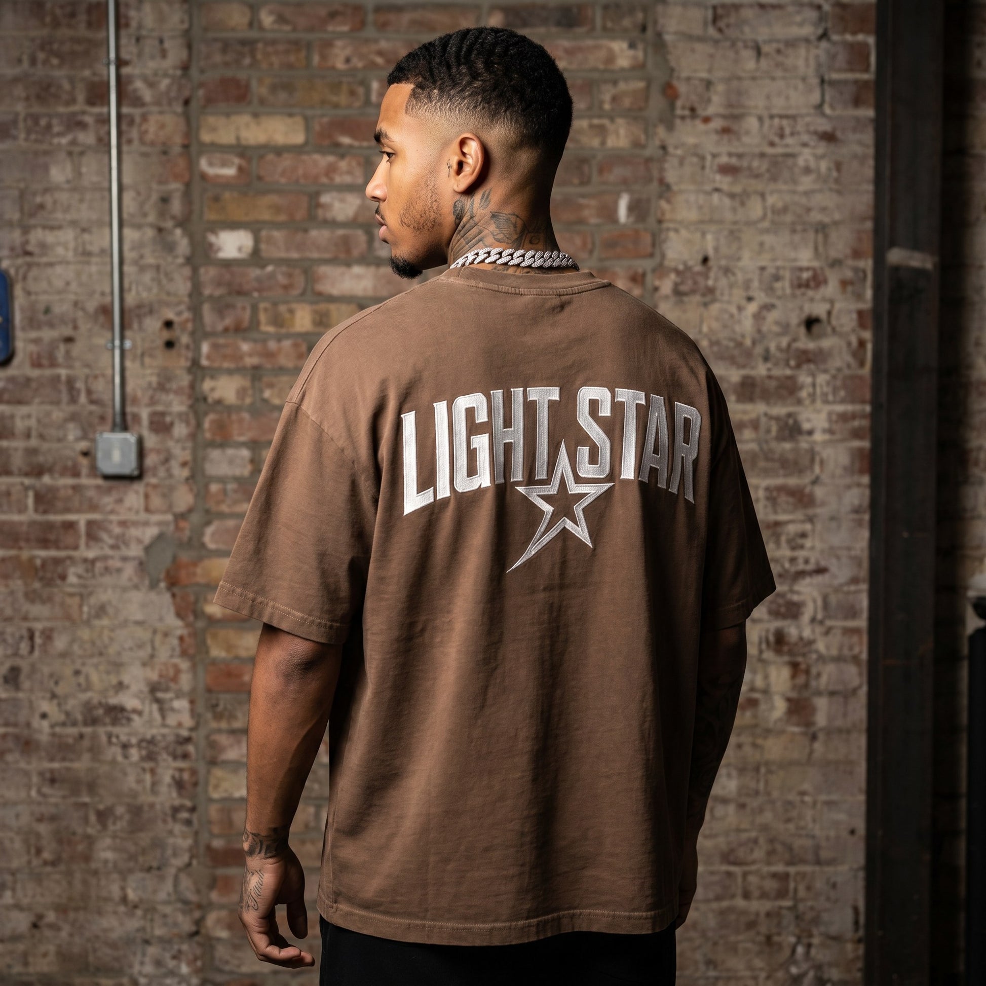 Crew Box Heavy Tee Faded Brown back