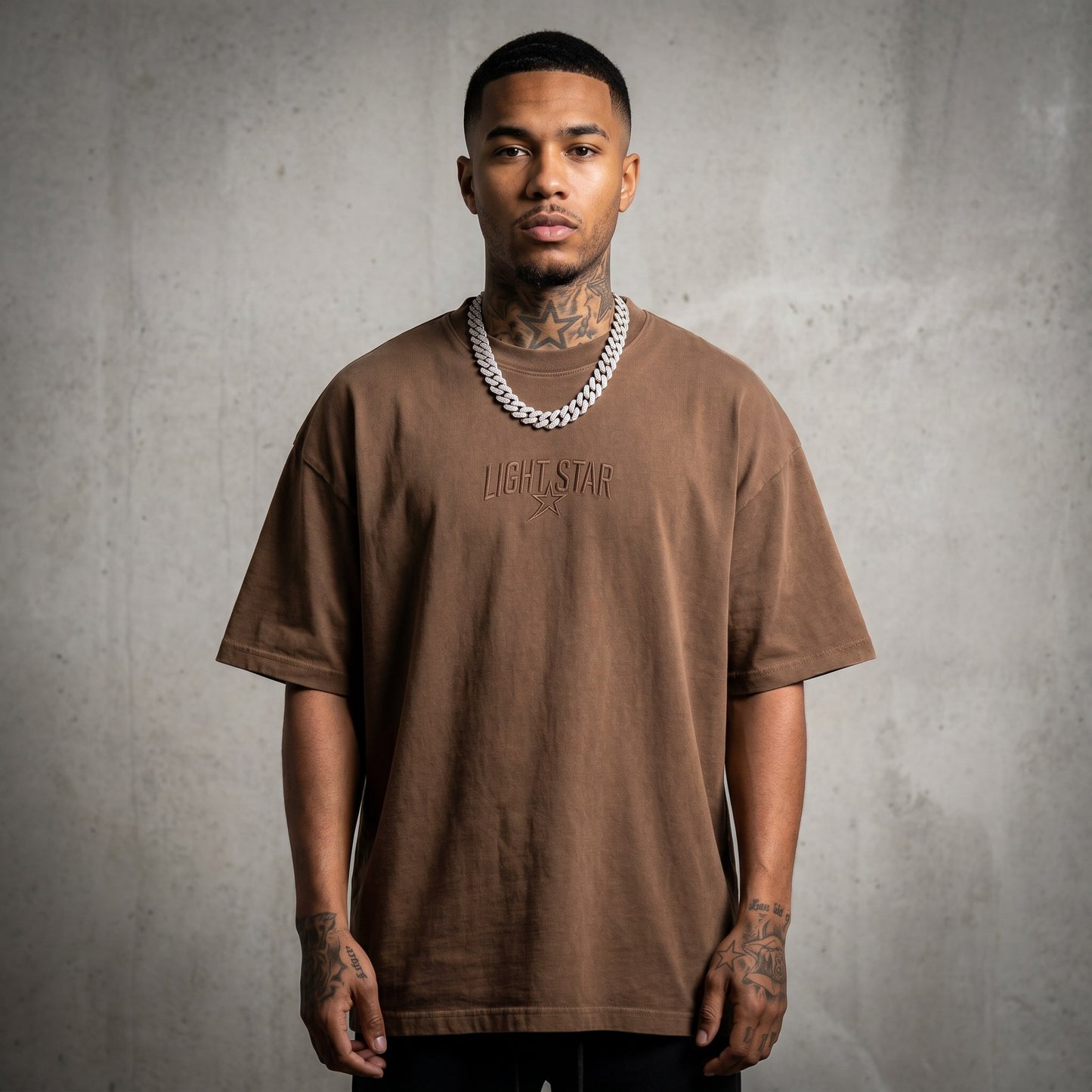 Crew Box Heavy Tee Faded Brown front