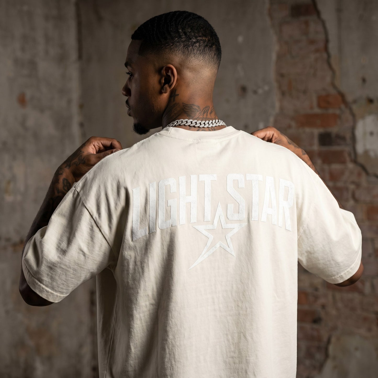 Cropped Boxy Heavy Tee Bone White back