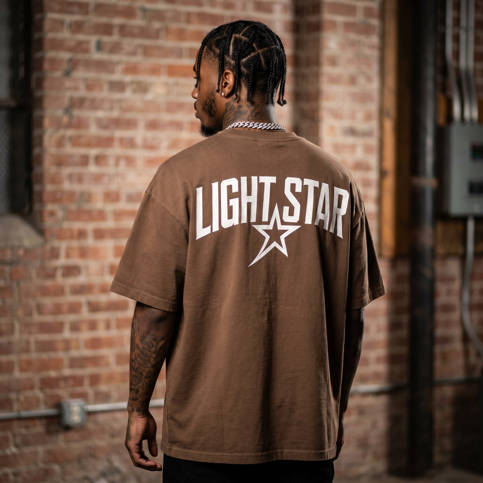 Cropped Boxy Heavy Tee Faded Brown back