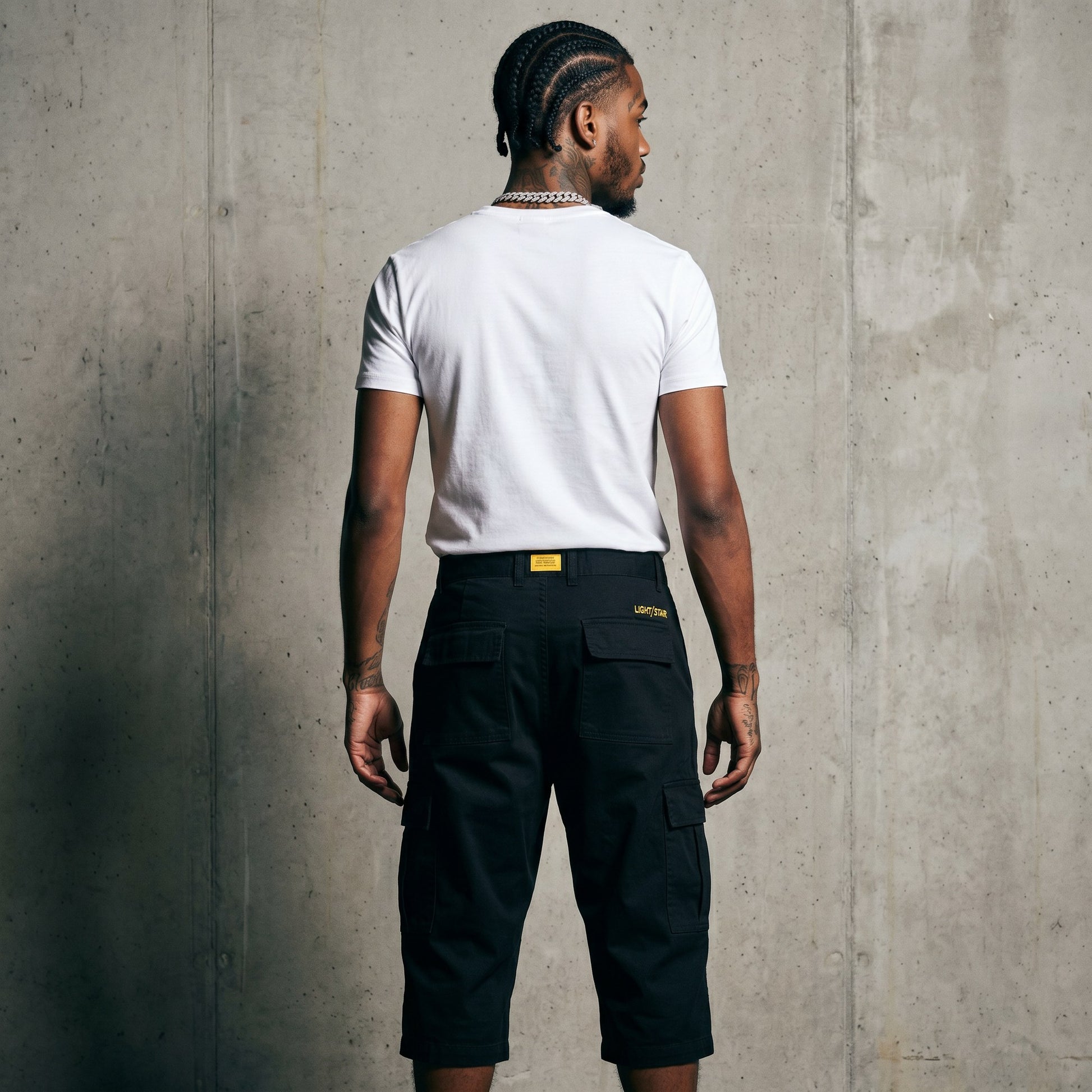 Cropped Cargo Pant Black Tactical back