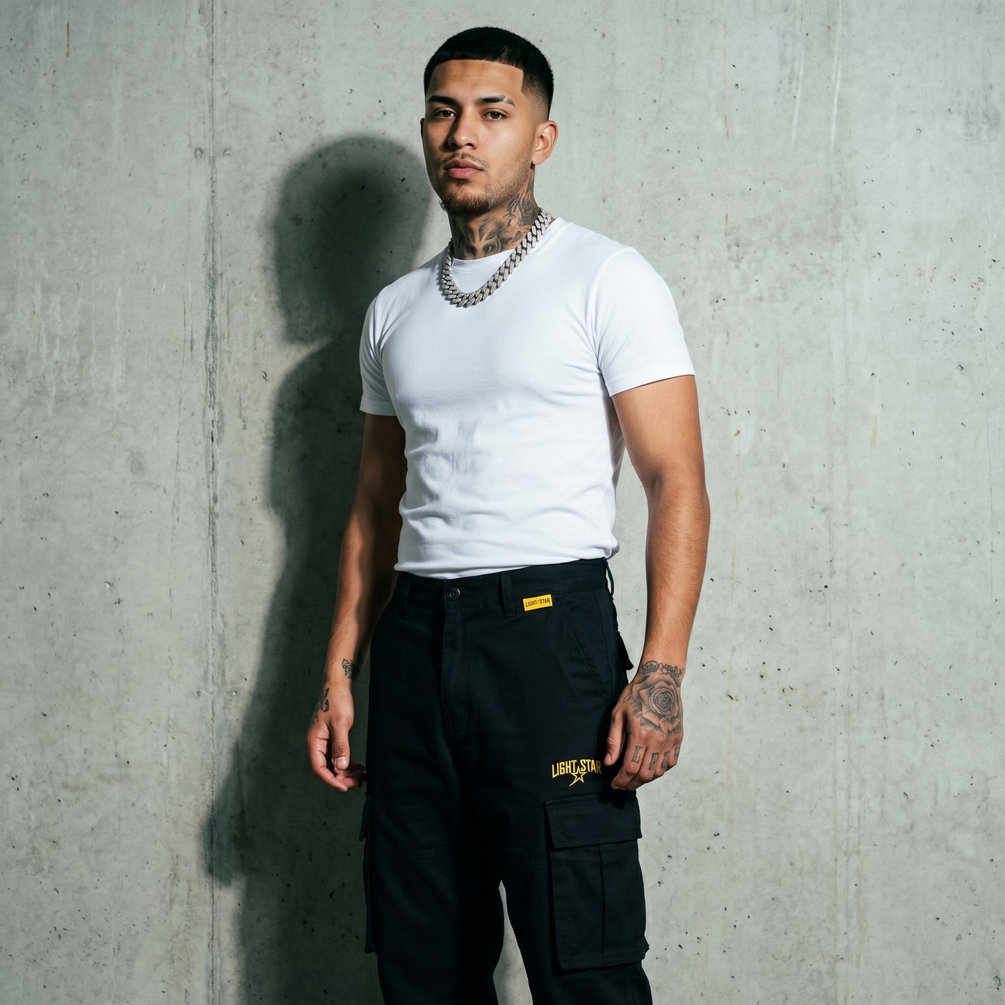 Cropped Cargo Pant Black Tactical front