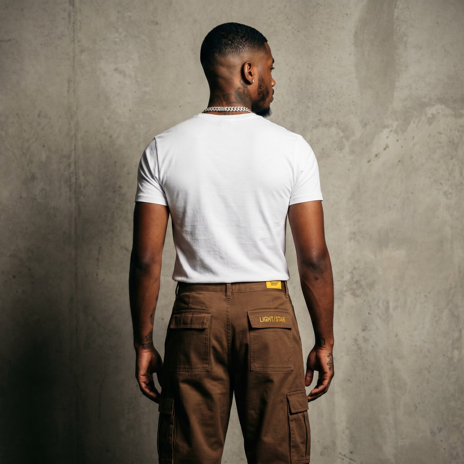 Cropped Cargo Pant Brown Field back
