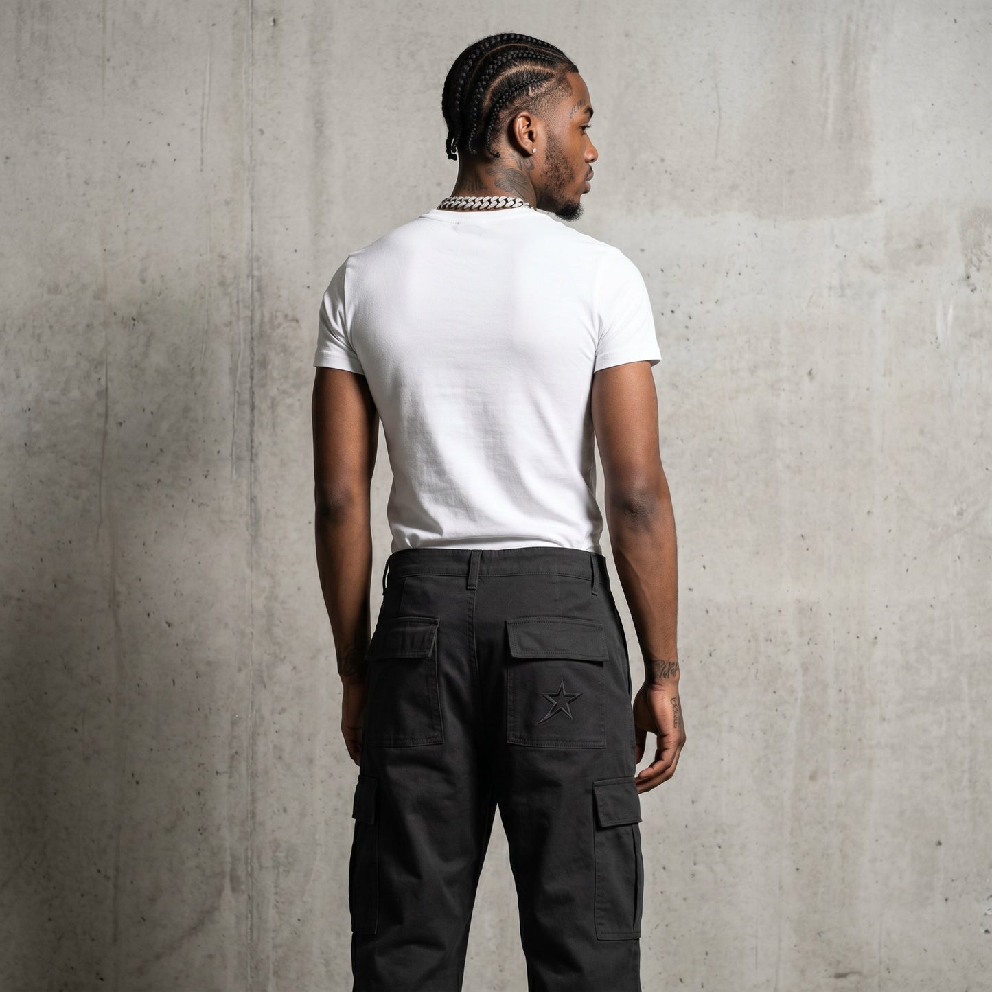 Cropped Cargo Pant Charcoal Black back