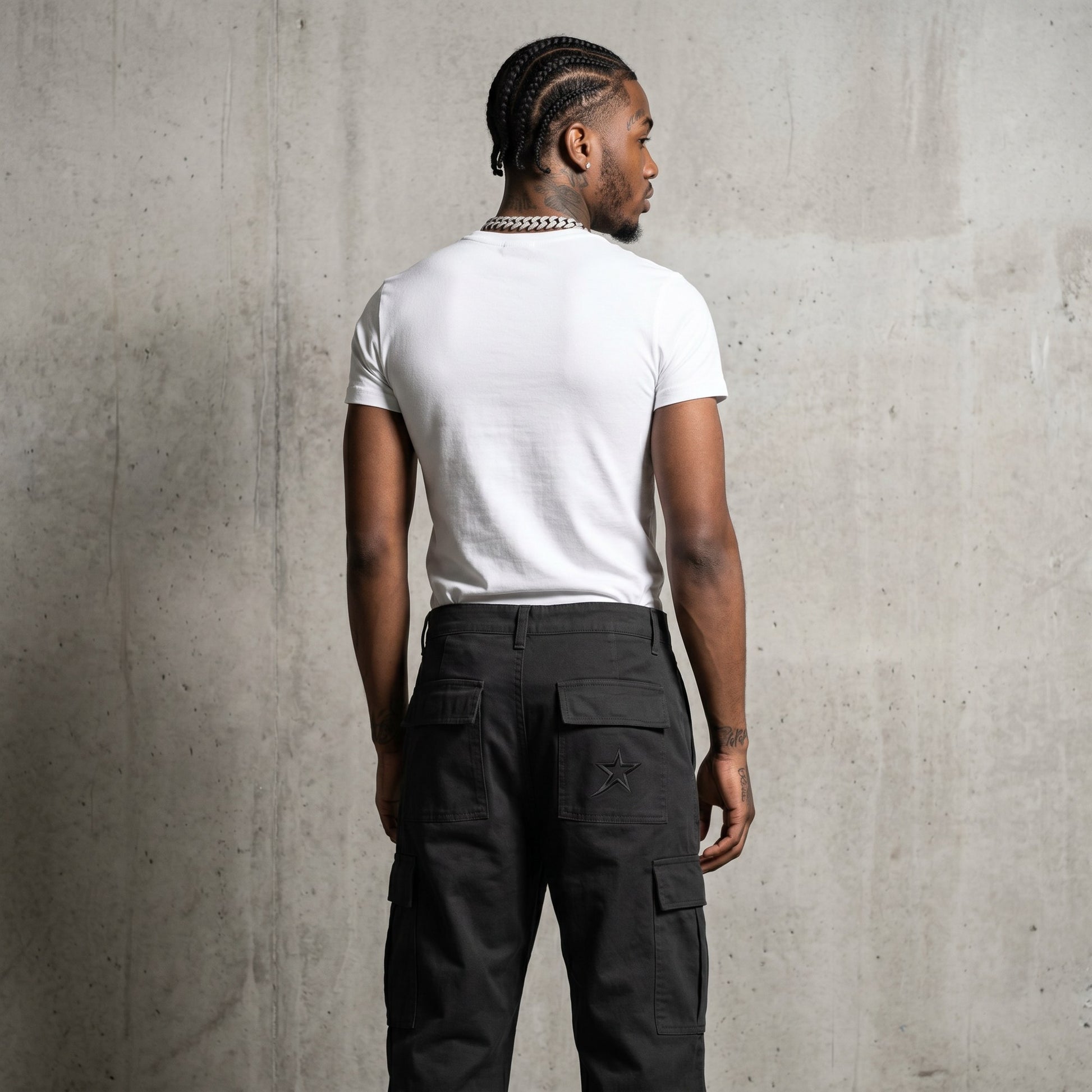 Cropped Cargo Pant Charcoal Black back