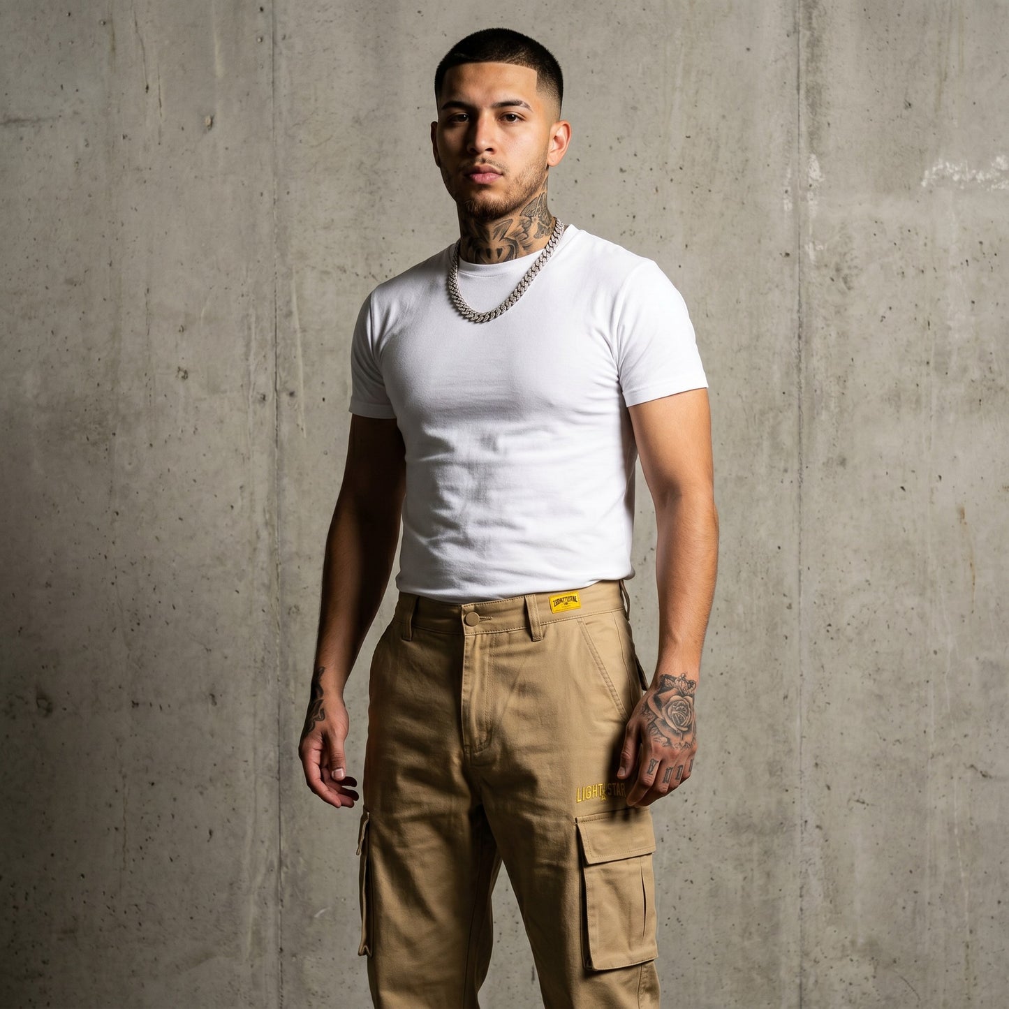 Cropped Cargo Pant Desert Tan front