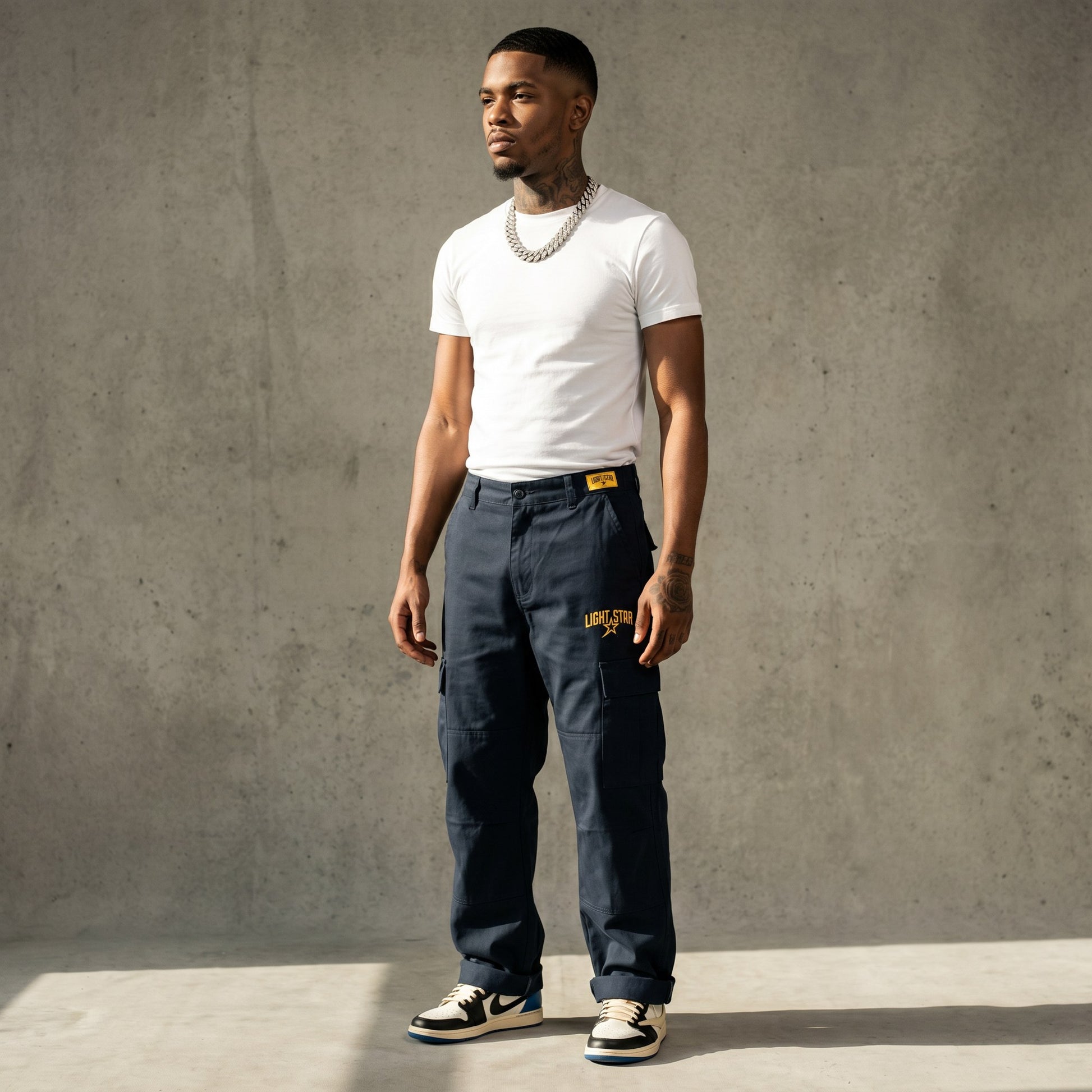 Cuffed Cargo Pant Navy Storm front
