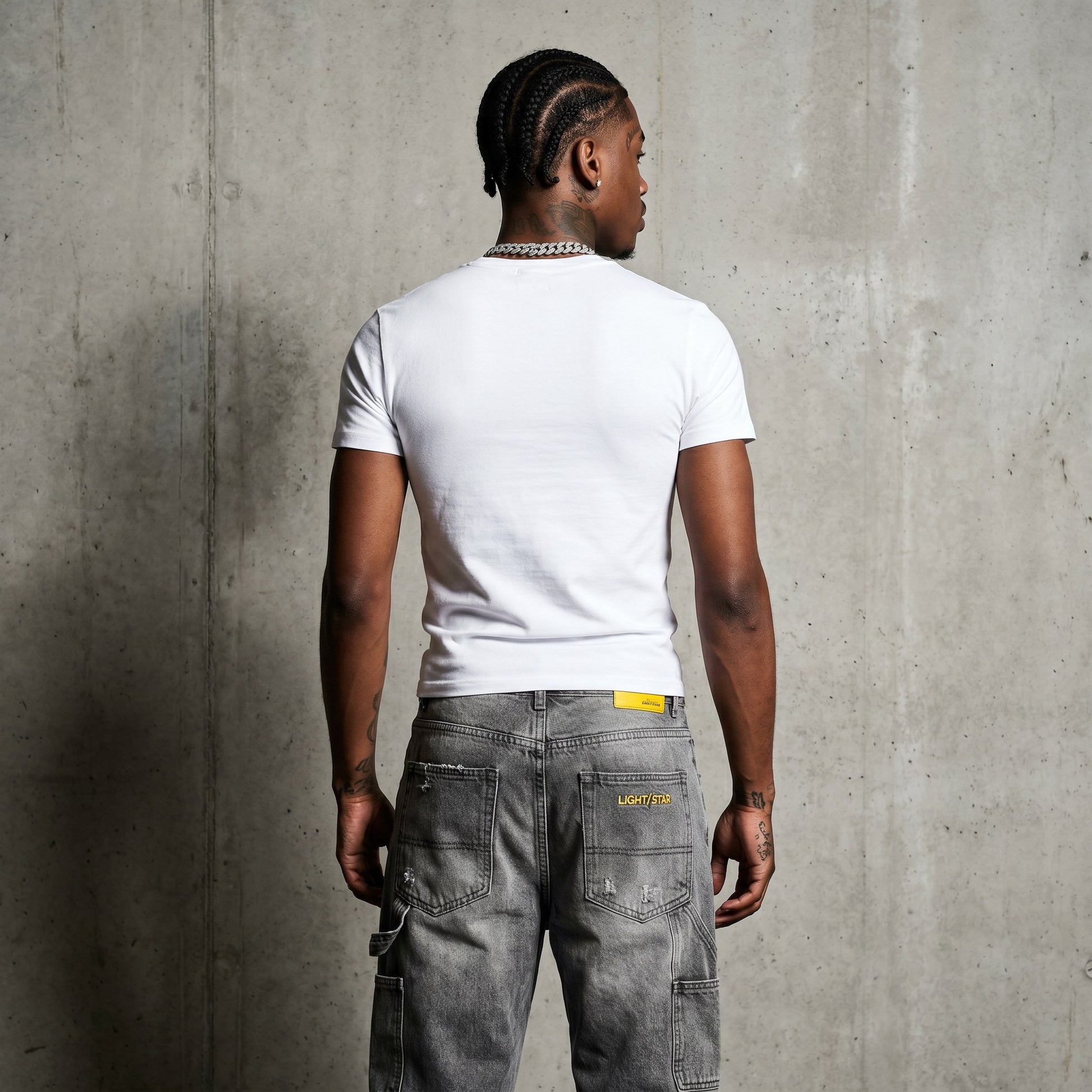 Distressed Baggy Jean Distressed Grey back