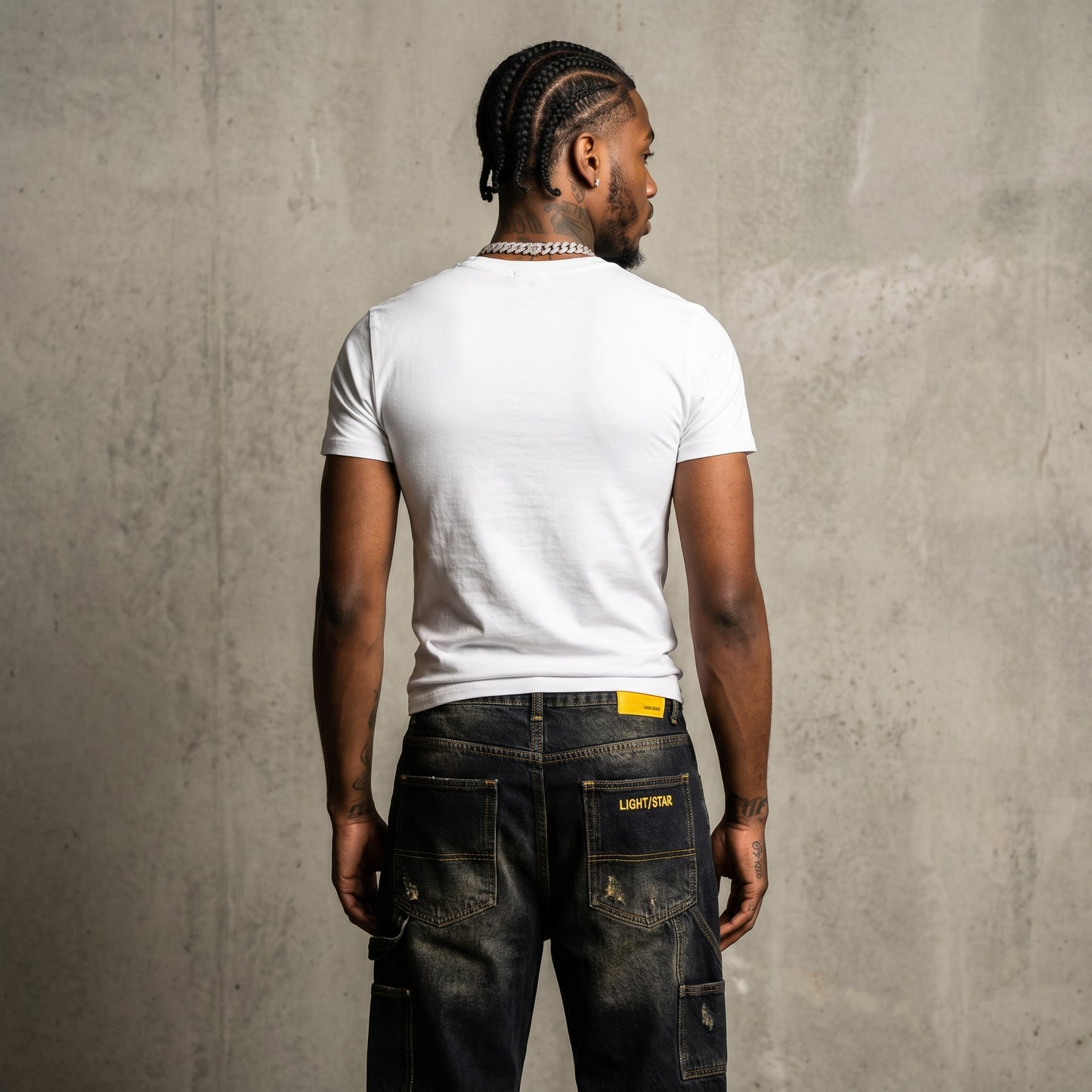 Distressed Baggy Jean Raw Indigo back
