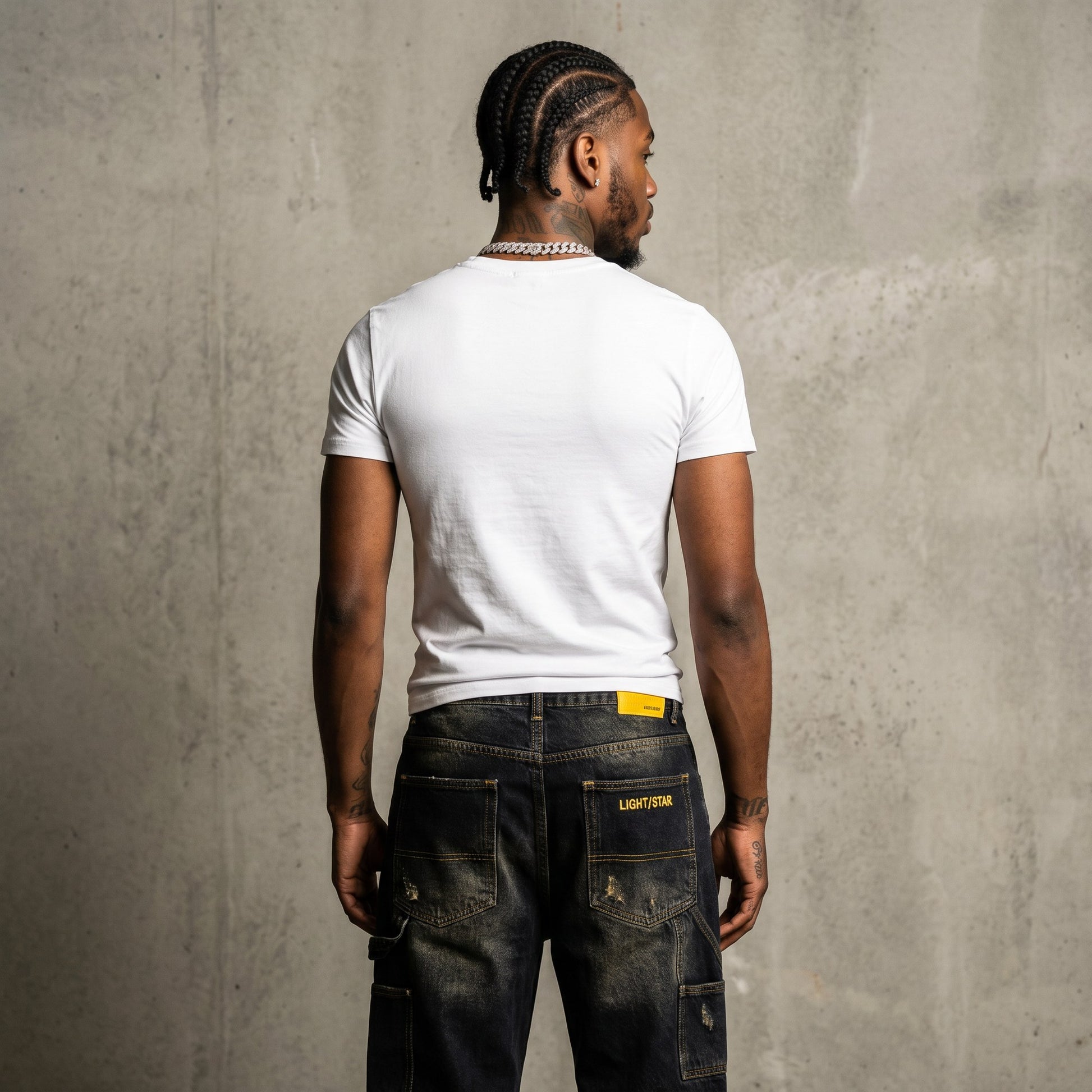 Distressed Baggy Jean Raw Indigo back