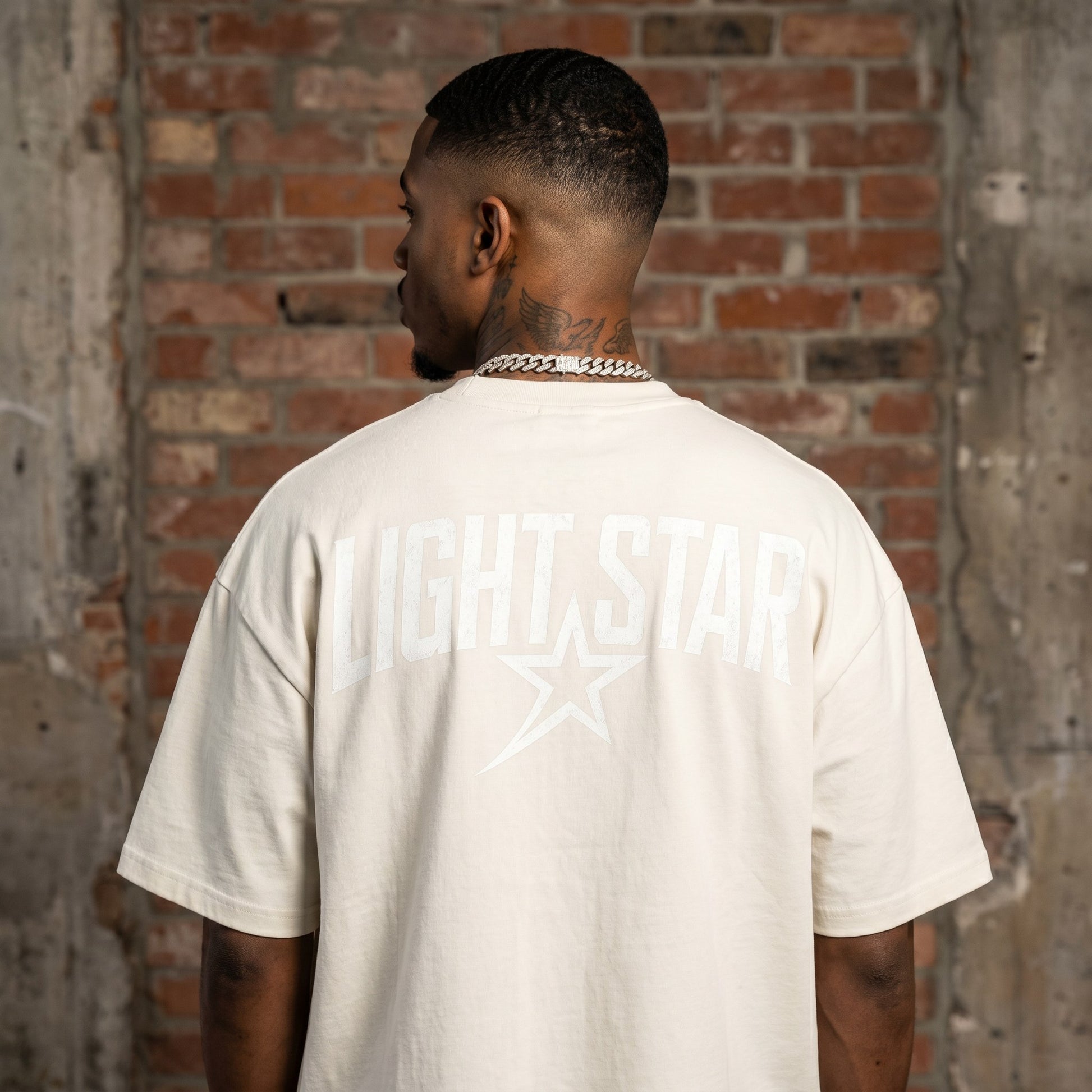 Distressed Logo Heavy Tee Bone White back