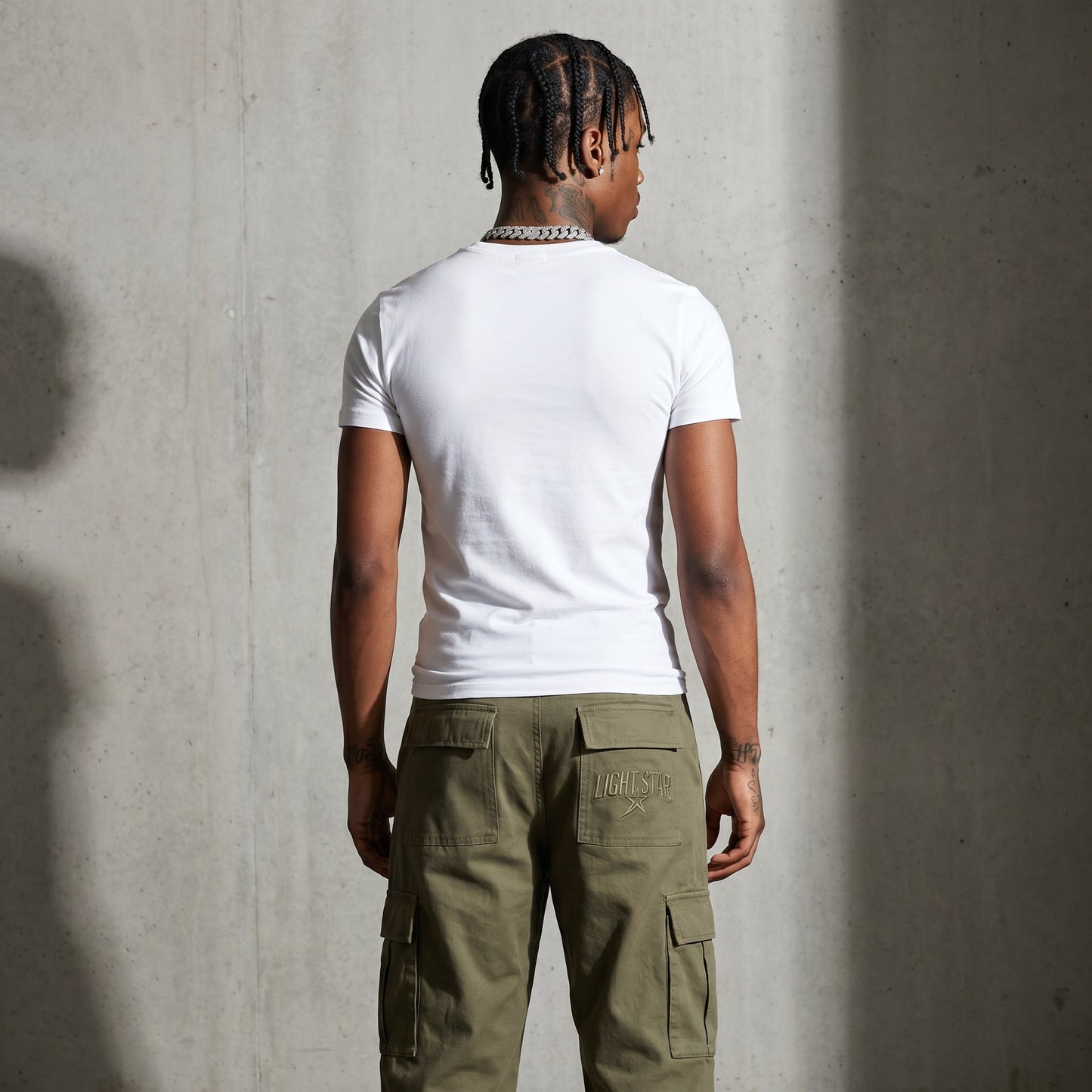 Drawstring Cargo Olive Cargo back