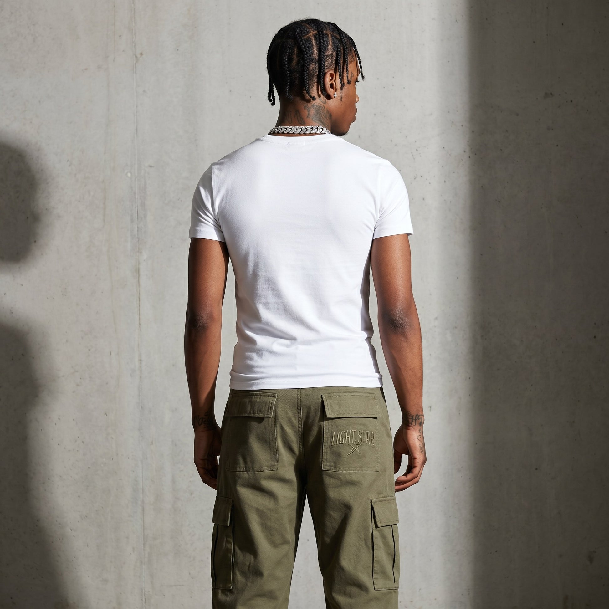 Drawstring Cargo Olive Cargo back