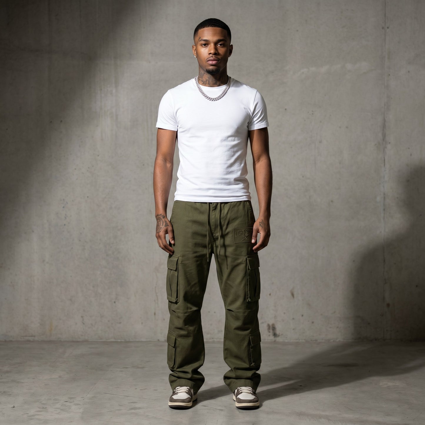 Drawstring Cargo Olive Cargo front