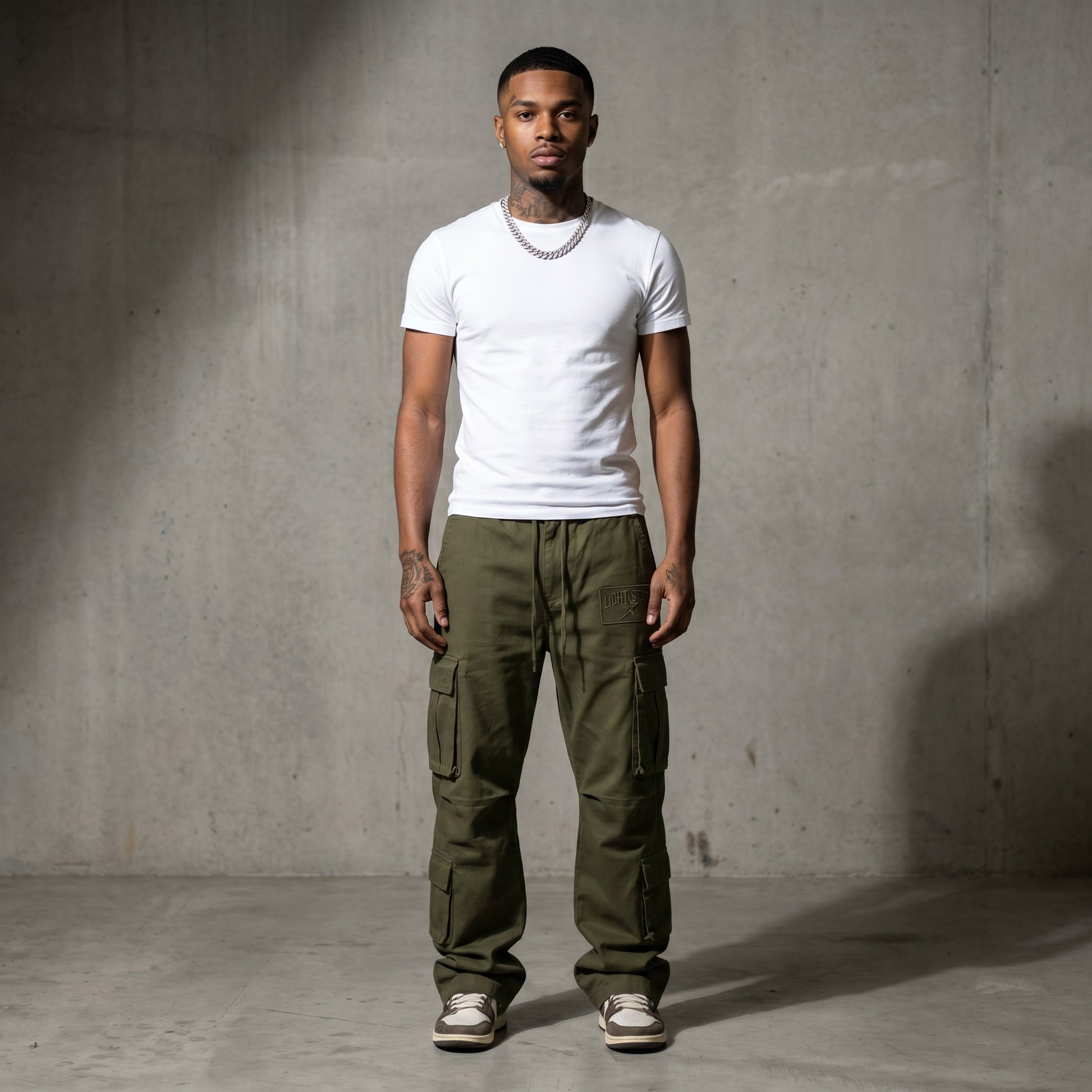 Drawstring Cargo Olive Cargo front