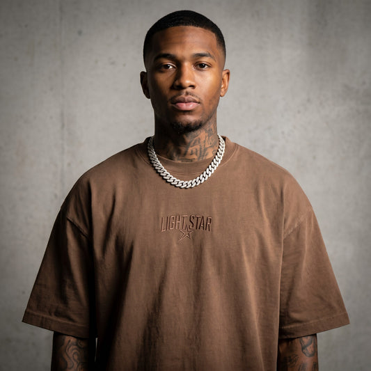 Half Sleeve Heavy Tee Faded Brown front