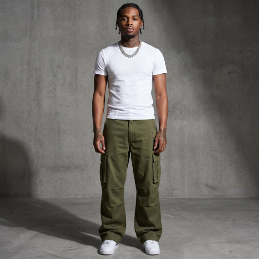 Heavy Twill Cargo Olive Cargo front