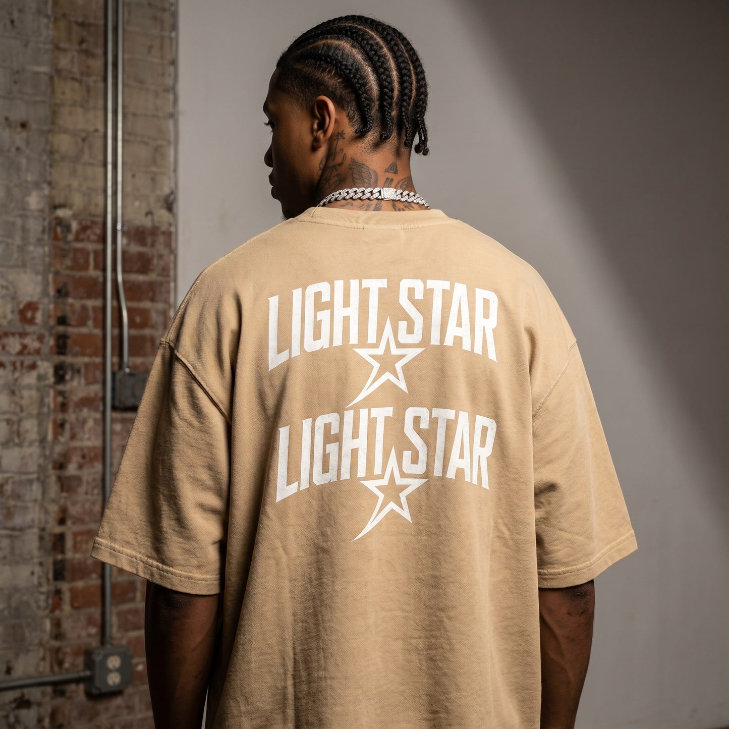 Heavyweight Boxy Tee Desert Sand back