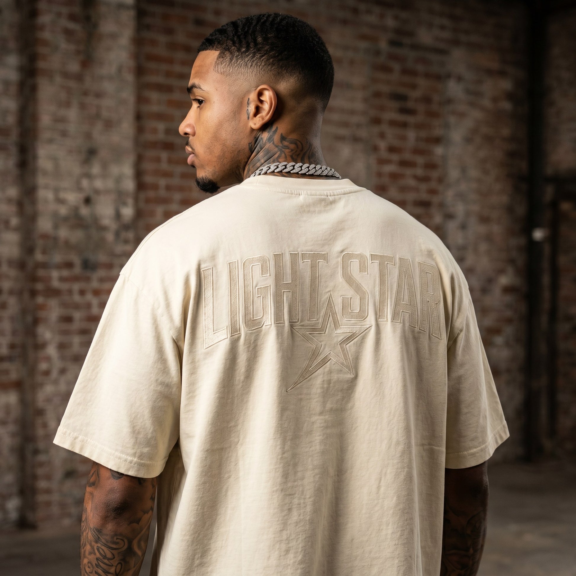 Heavyweight Henley Tee Cream back