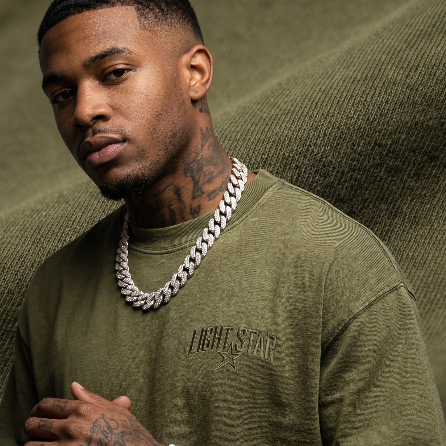Heavyweight LS Capsule Tee Olive Drab detail