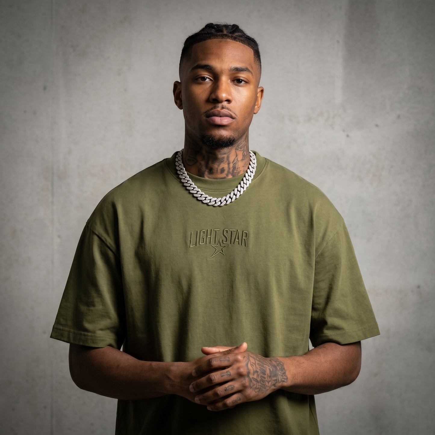 Heavyweight LS Capsule Tee Olive Drab front