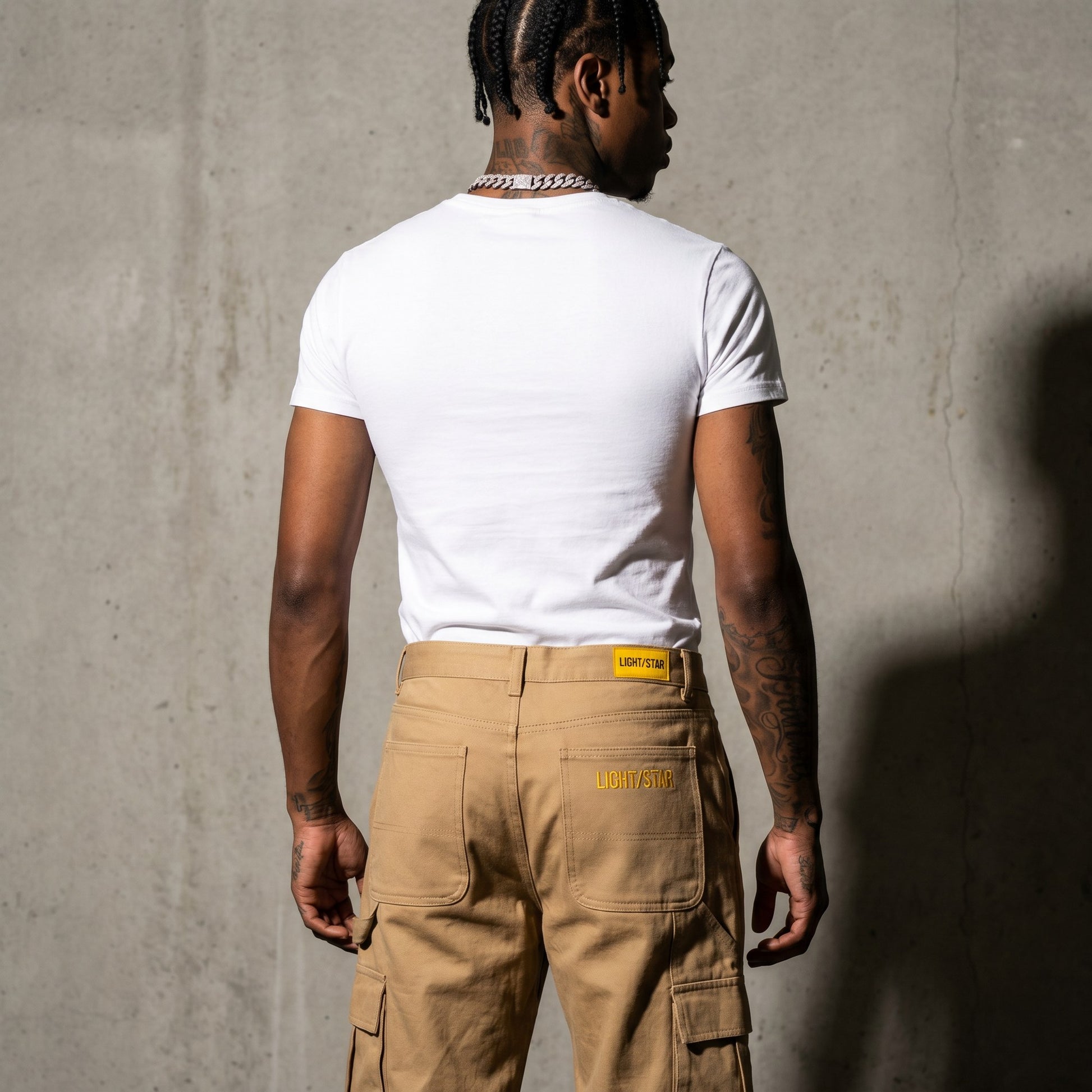 Layered Cargo Pant Desert Tan back