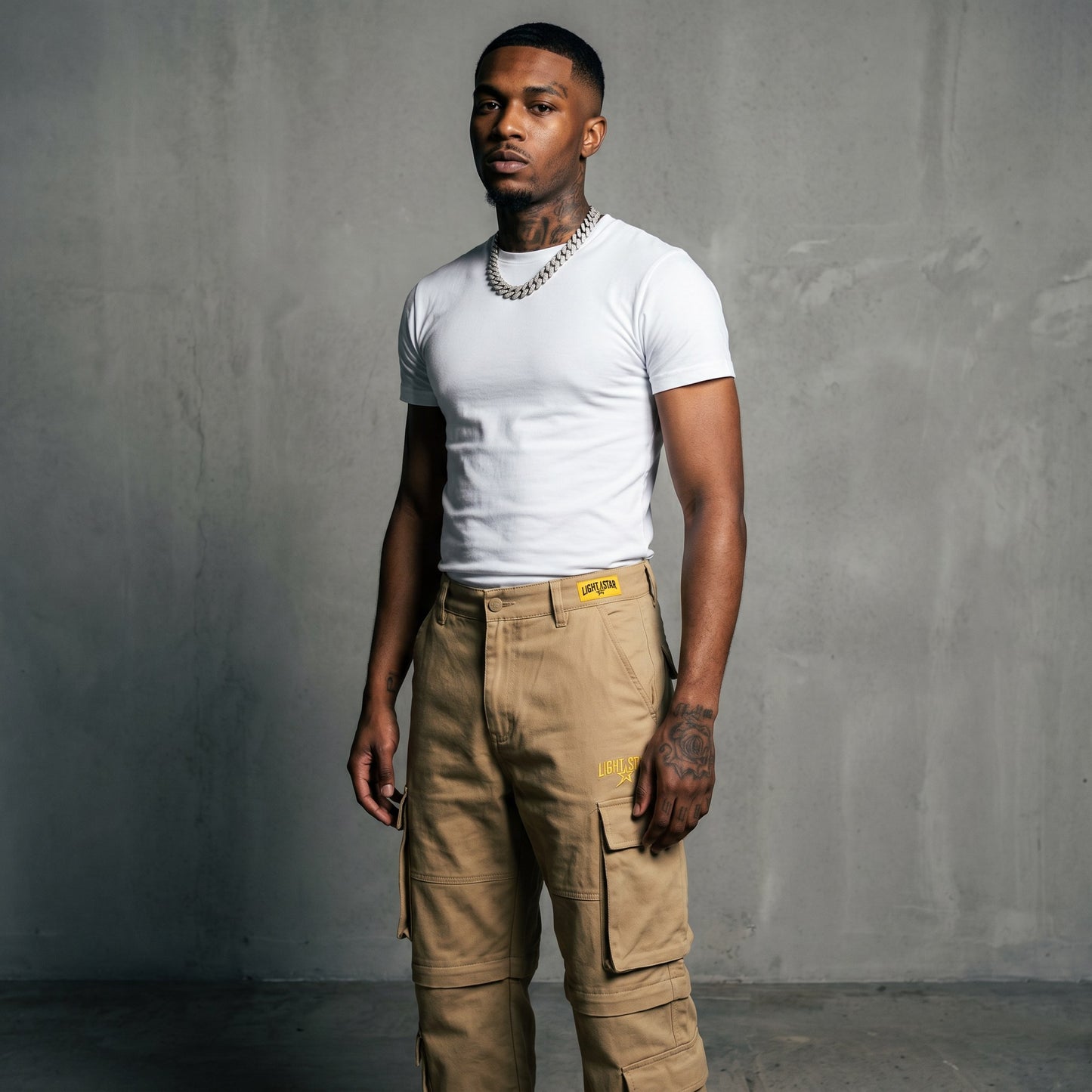 Layered Cargo Pant Desert Tan front