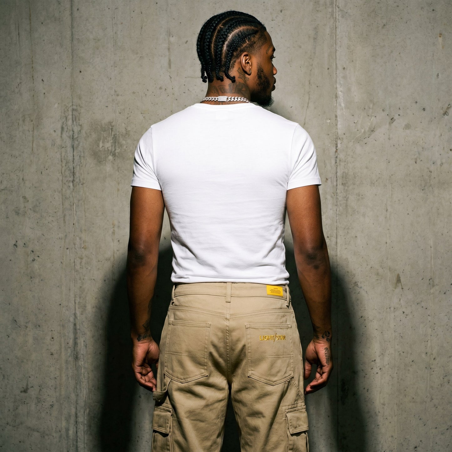 Layered Cargo Pant Khaki Sand back