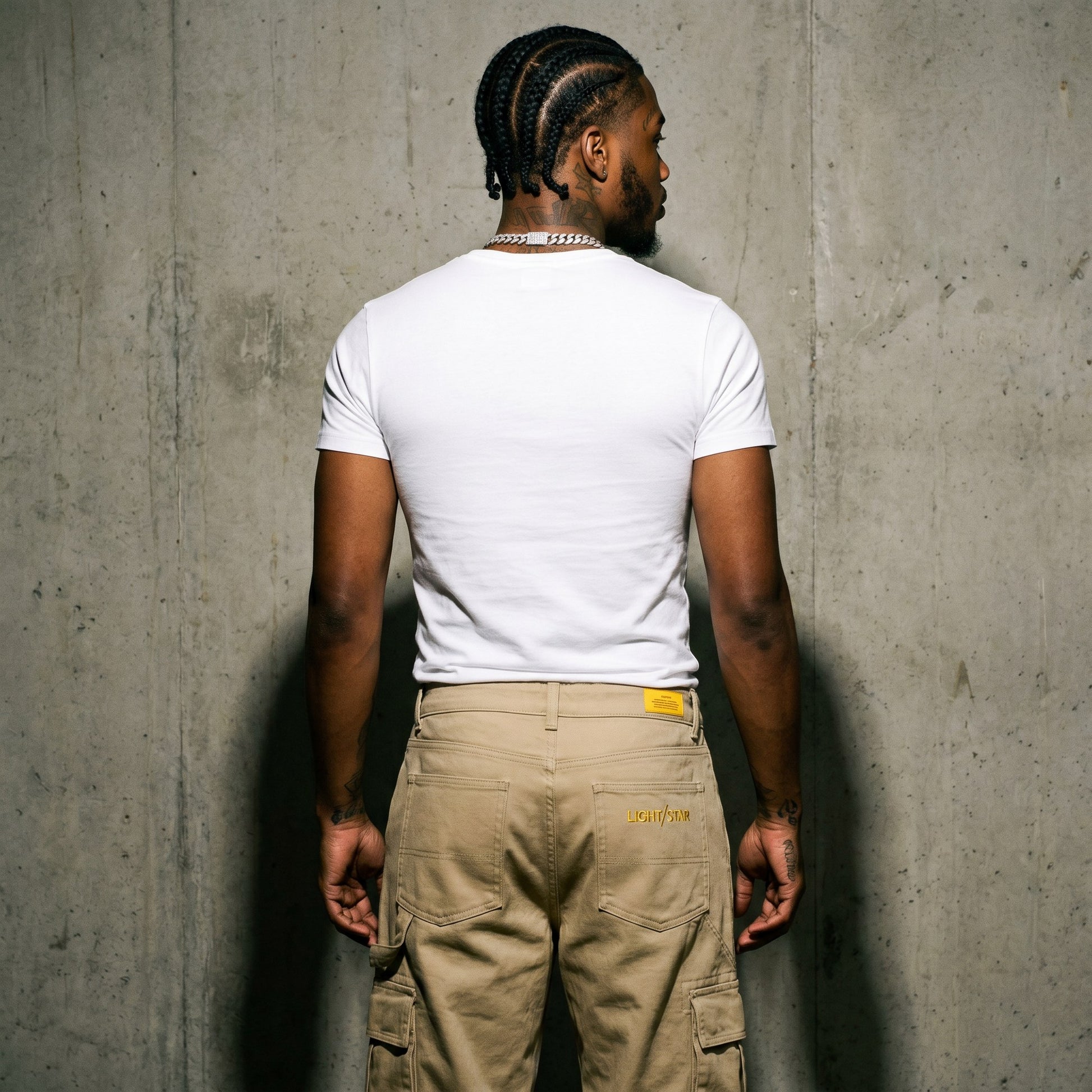 Layered Cargo Pant Khaki Sand back