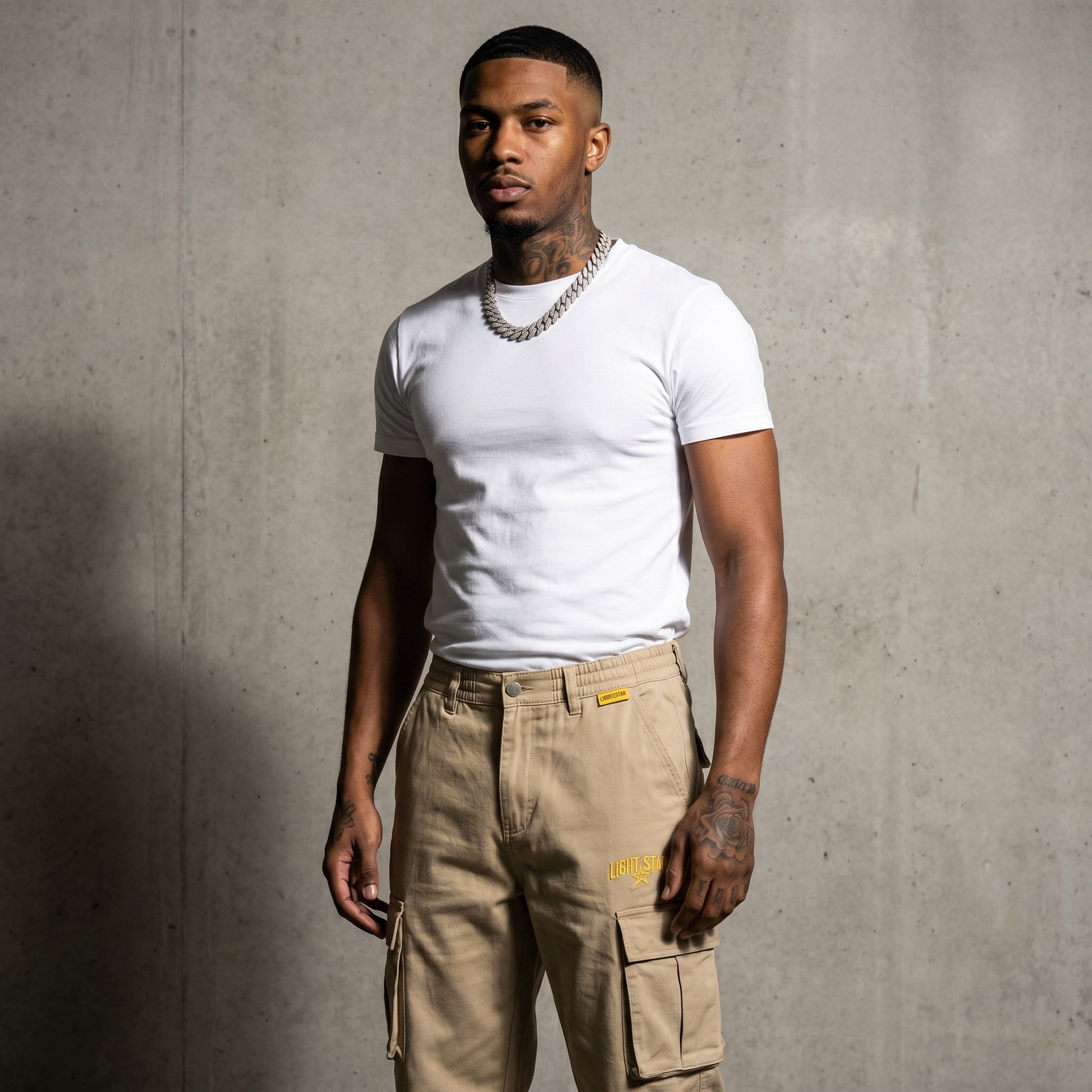 Layered Cargo Pant Khaki Sand front