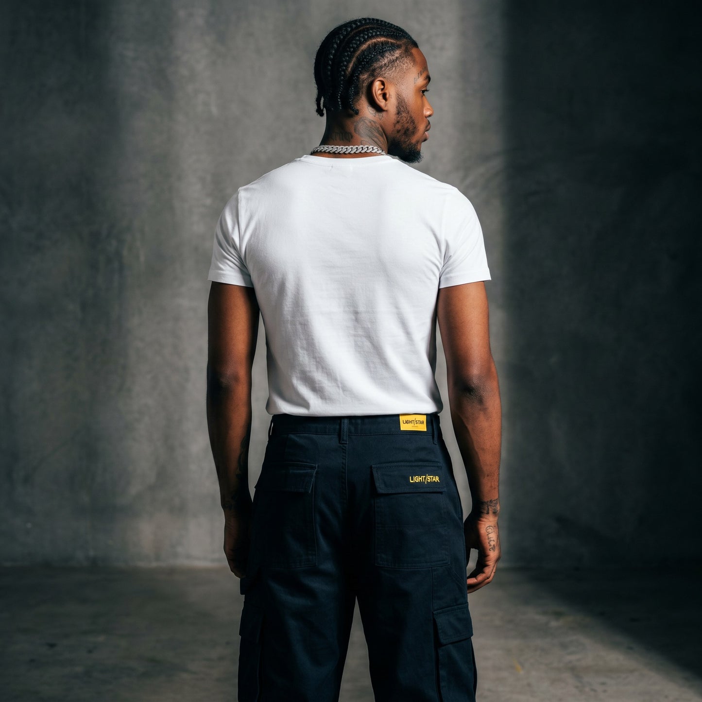 Layered Cargo Pant Navy Storm back