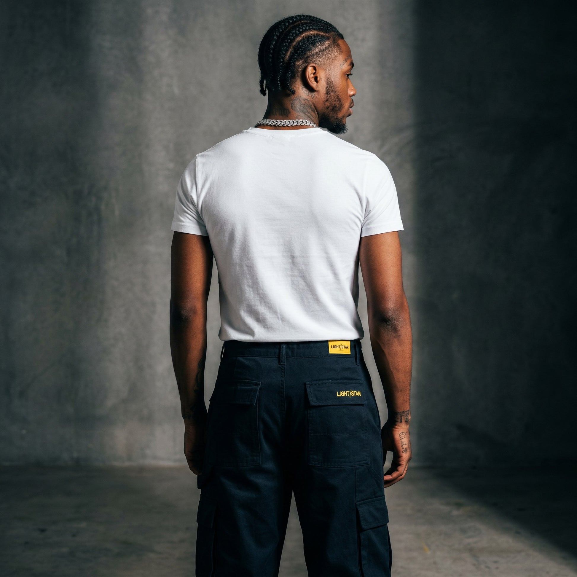 Layered Cargo Pant Navy Storm back