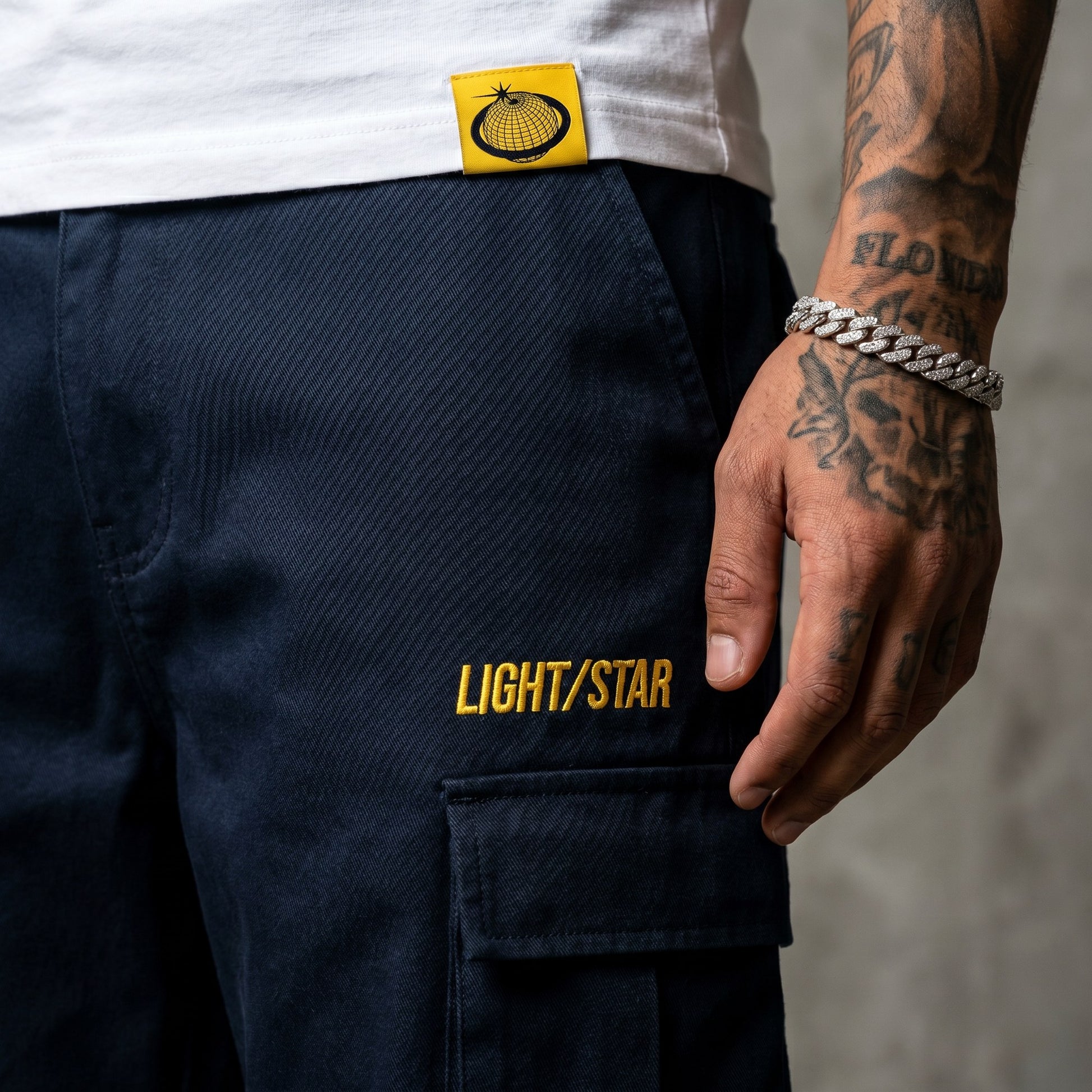 Layered Cargo Pant Navy Storm detail