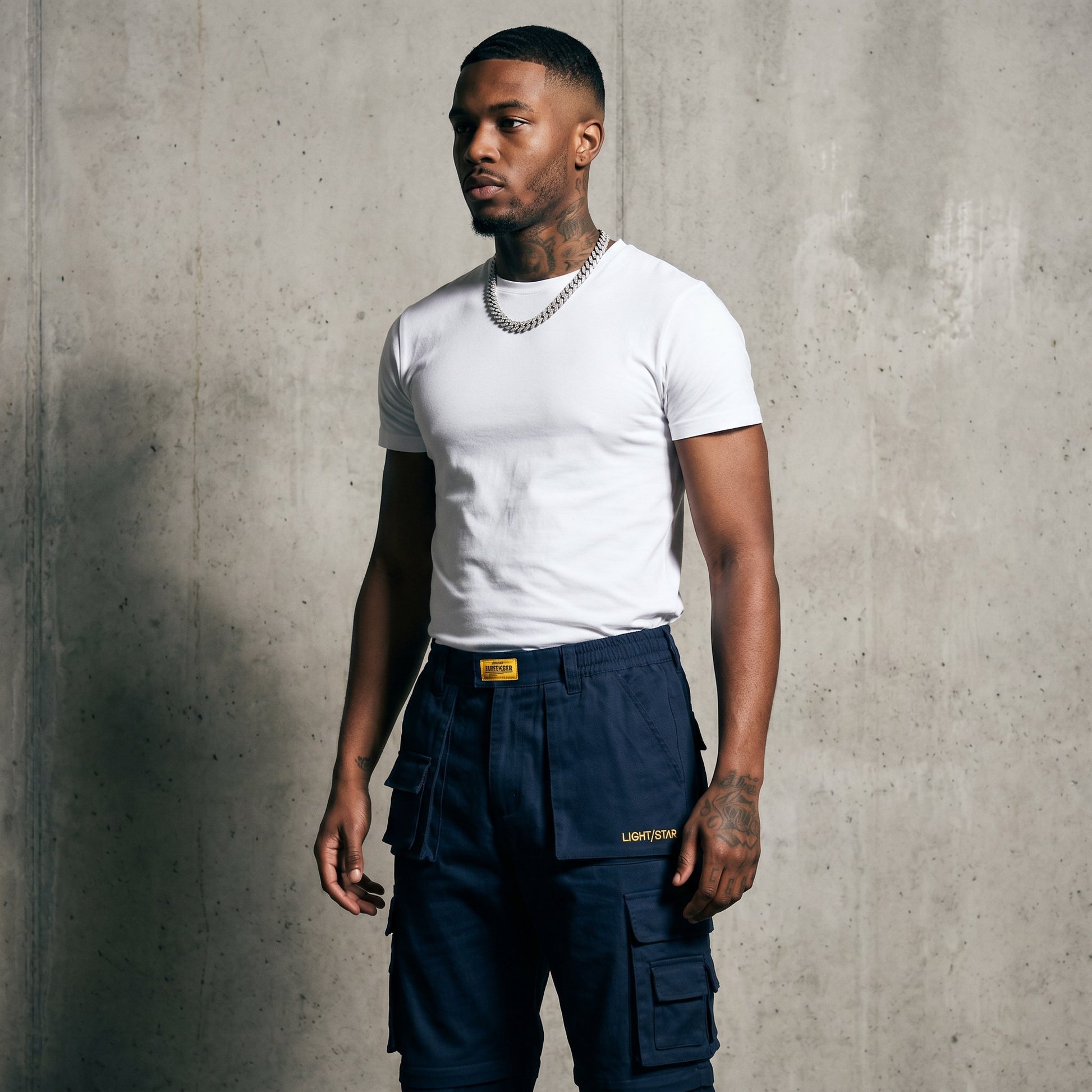 Layered Cargo Pant Navy Storm front