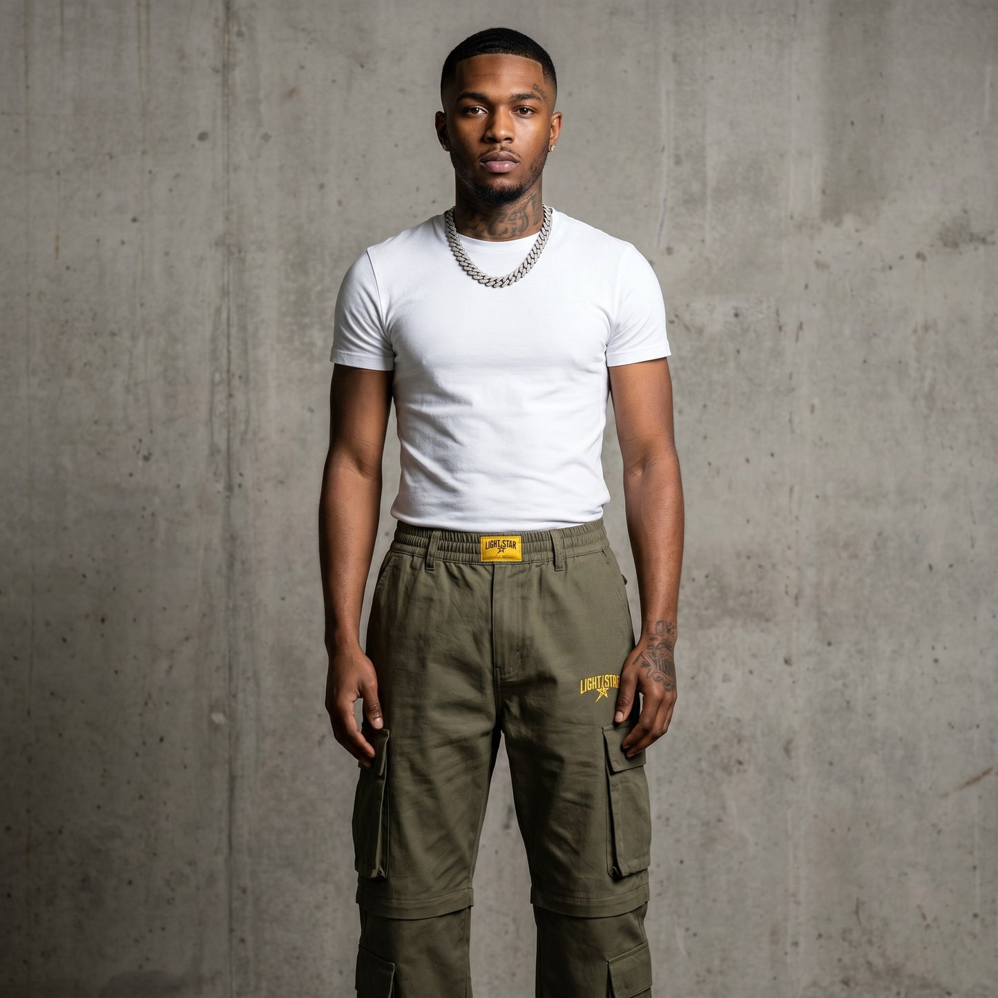 Layered Cargo Pant Olive Cargo front