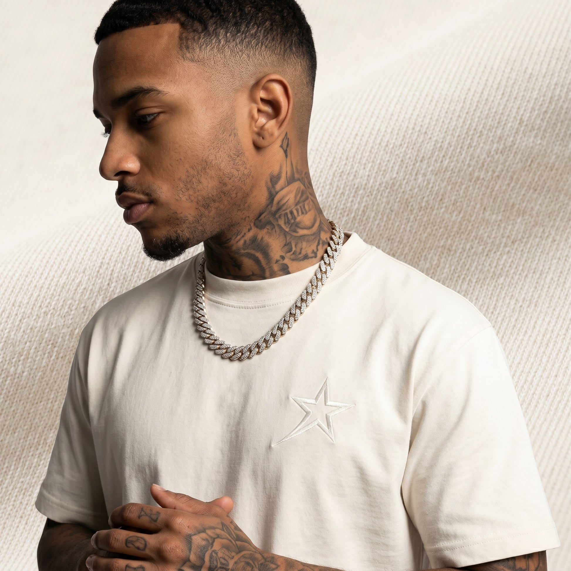 Layering Premium Tee Bone White detail