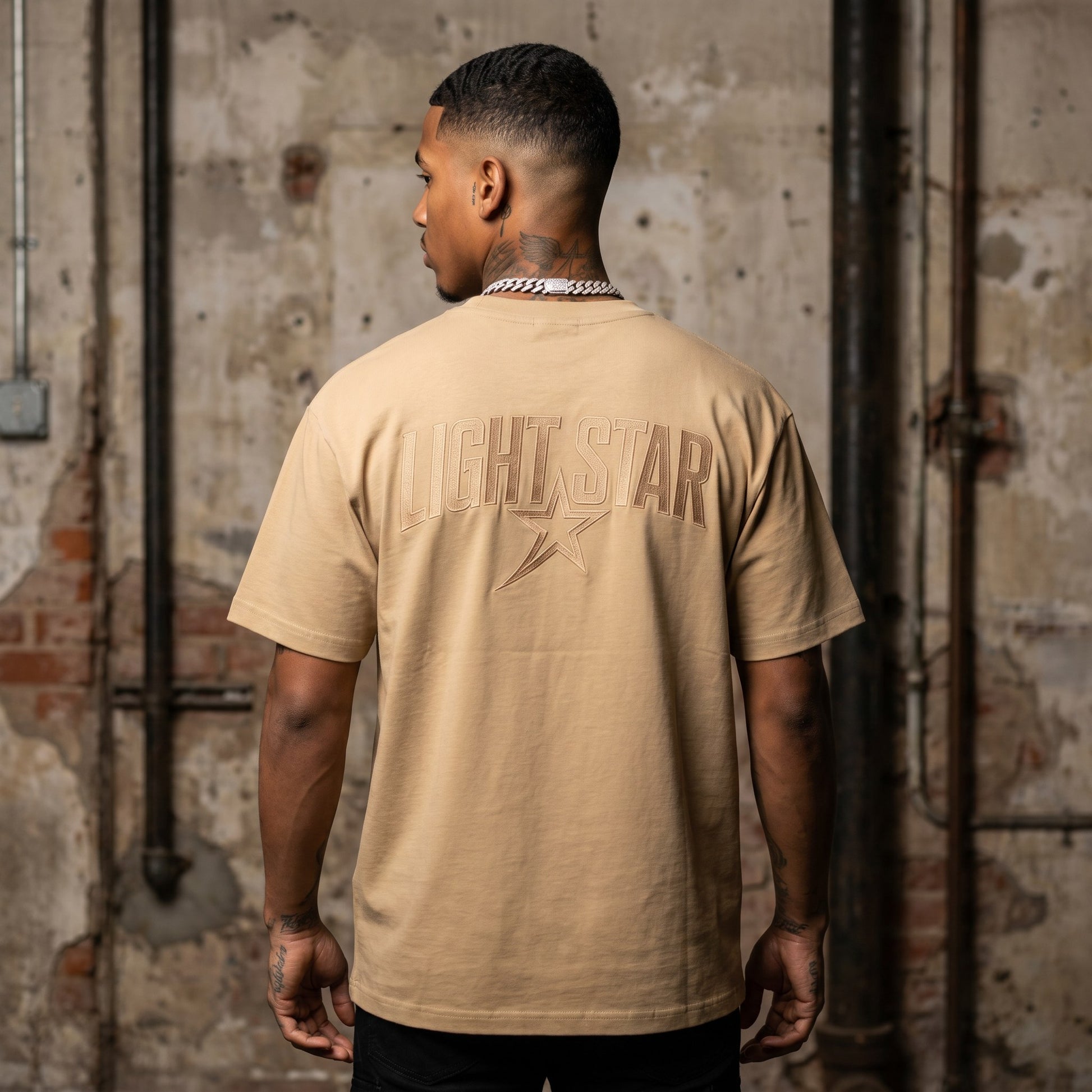 Layering Premium Tee Desert Sand back