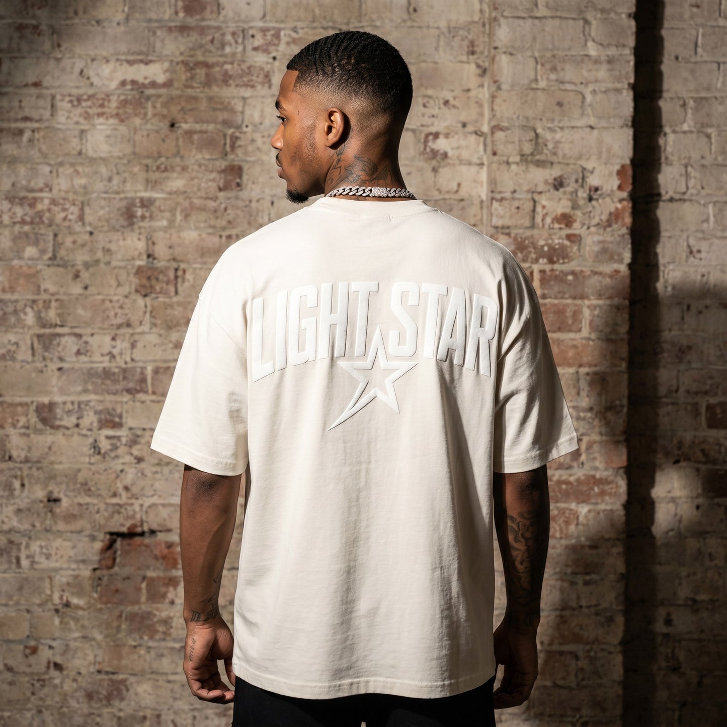 Light Star Crest Heavy Tee Bone White back